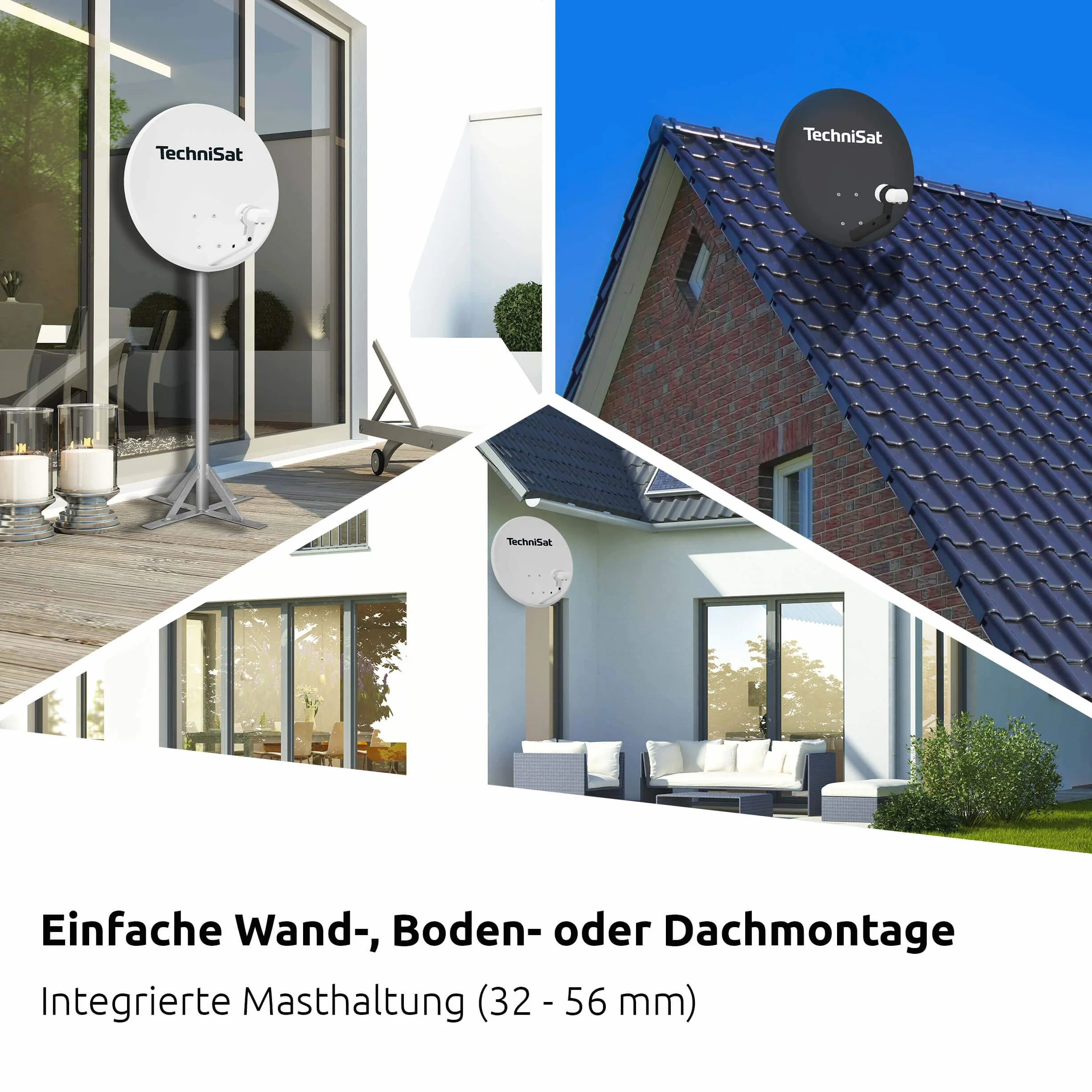 TechniSat 1360/1674 TECHNITENNE 60 - Satellitenschüssel, Antracite