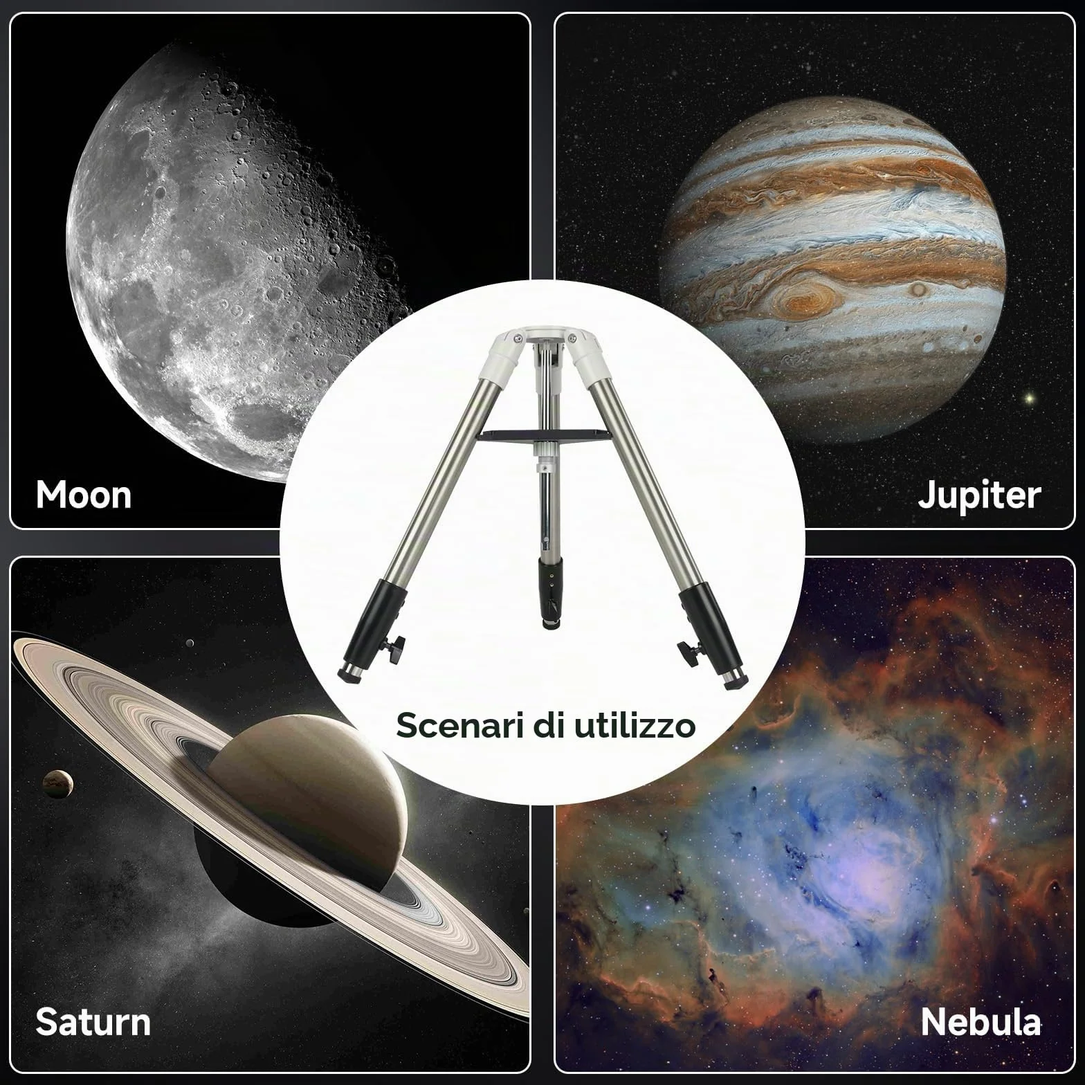 Svbony SV225T Treppiede Telescopico Astronomico, Treppiede in Alluminio Estensibile, Accessori per Telescopi Portatili, Compatibile con Supporti Alt-Azimuth Della Serie SV225