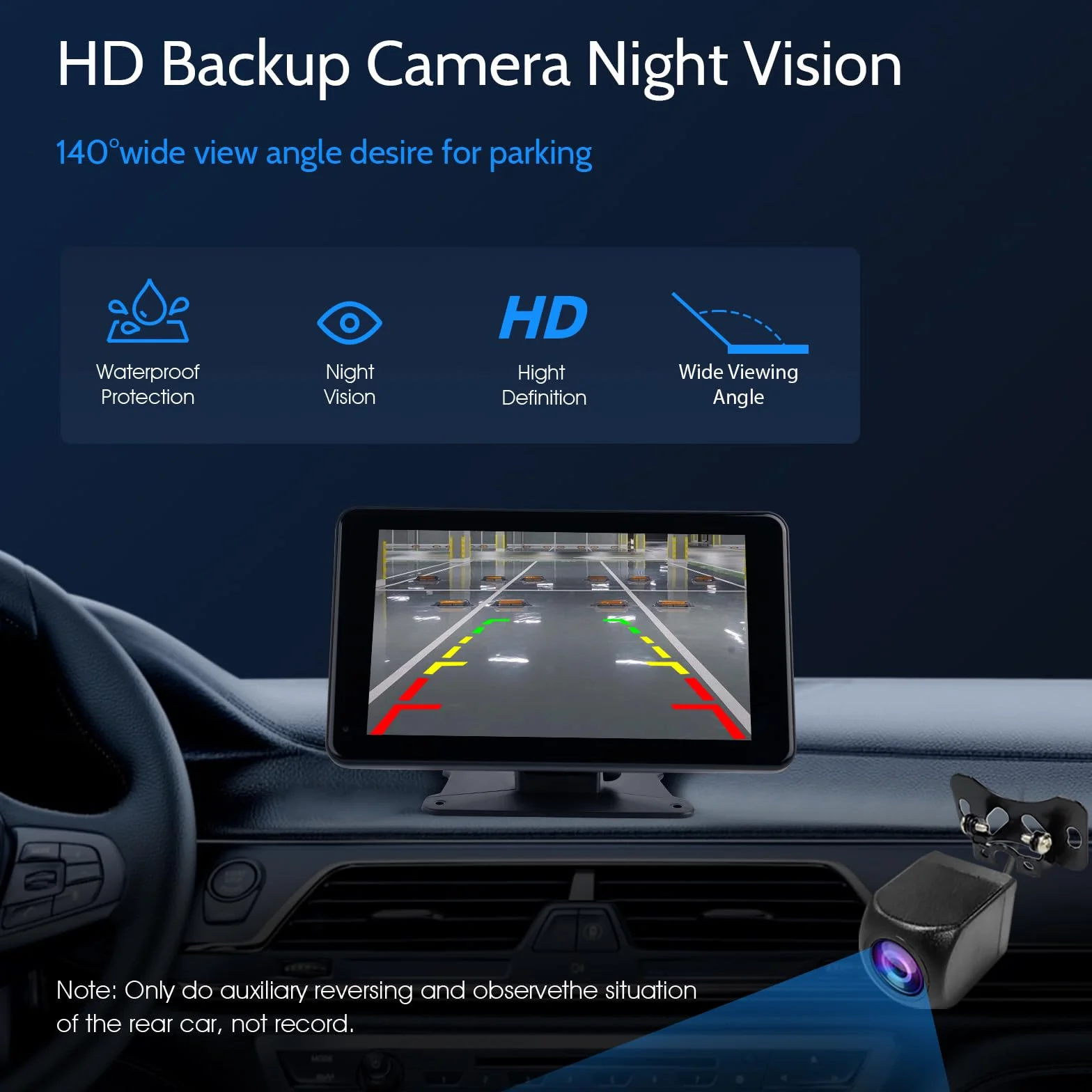 Haudio Car Audio portatile per Apple Carplay wireless e Android Auto, 7 pollici schermo touch portatile wireless con telecamera di backup con Bluetooth WiFi,Controllo vocale,FM,AUX,Mirror Link