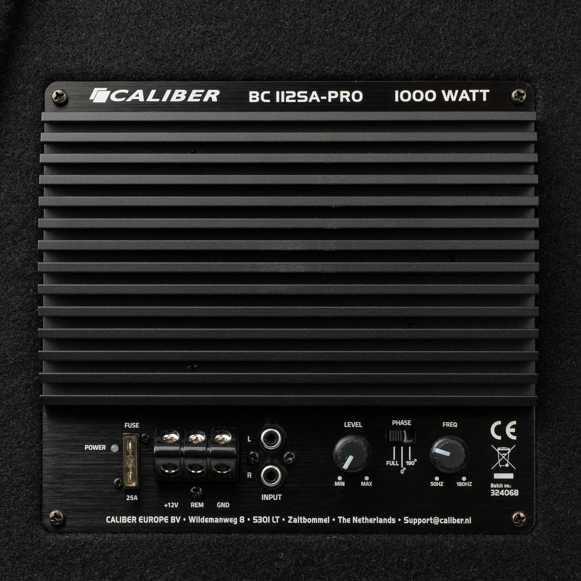 Caliber BC112SA-PRO - Set subwoofer attivo per auto, con amplificatore da 12", 500 W RMS, potenza di picco 1000 W, set di altoparlanti attivi per auto, colore: nero