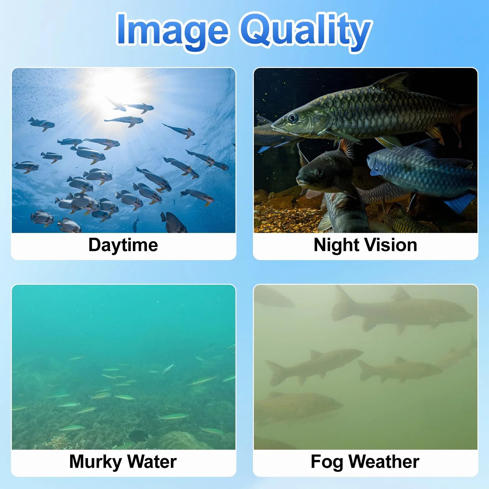Underwater Fishing Camera, 5000mAh Battery Fish Finder Camera Waterproof with 4.3 Inch IPS Display and 30M Cable, 220° Wide Angle Night Vision for Ice, River and Boat Fishing