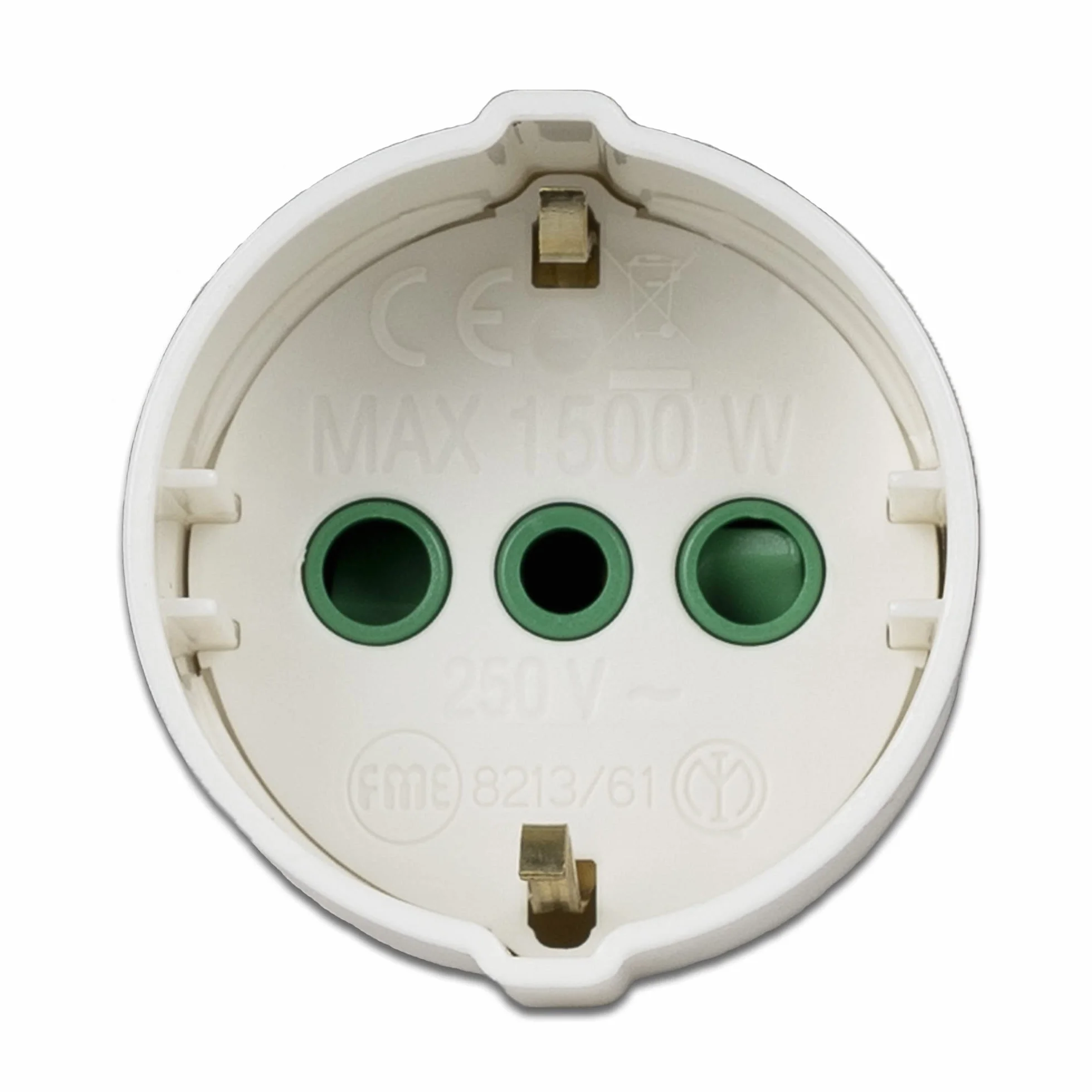 FANTON 87120 Adattatore semplice spina italiana 2P+T 10A presa schuko 2P+T 16A Bianco