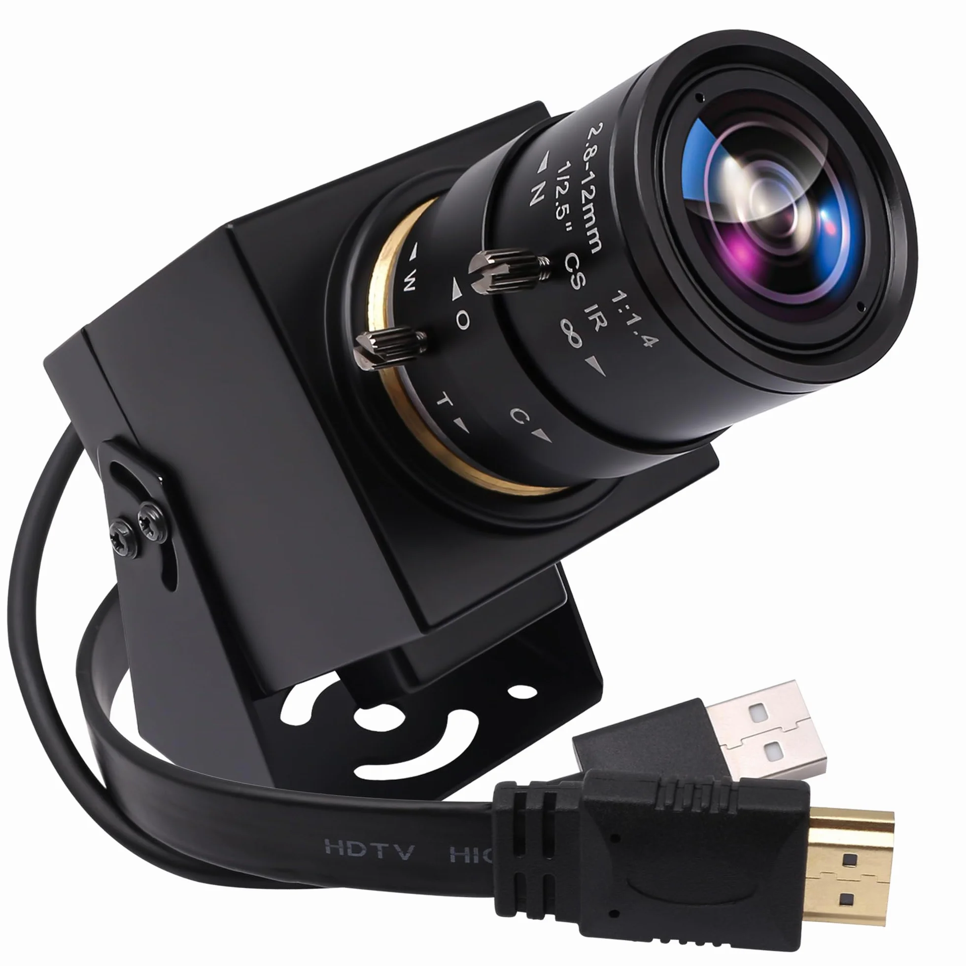SVPRO Webcam 4K - Doppia interfaccia HDMI/USB, zoom manuale, obiettivo CS da 2,8-12 mm per close-up, fotocamera industriale CMOS IMX415 per visione artificiale
