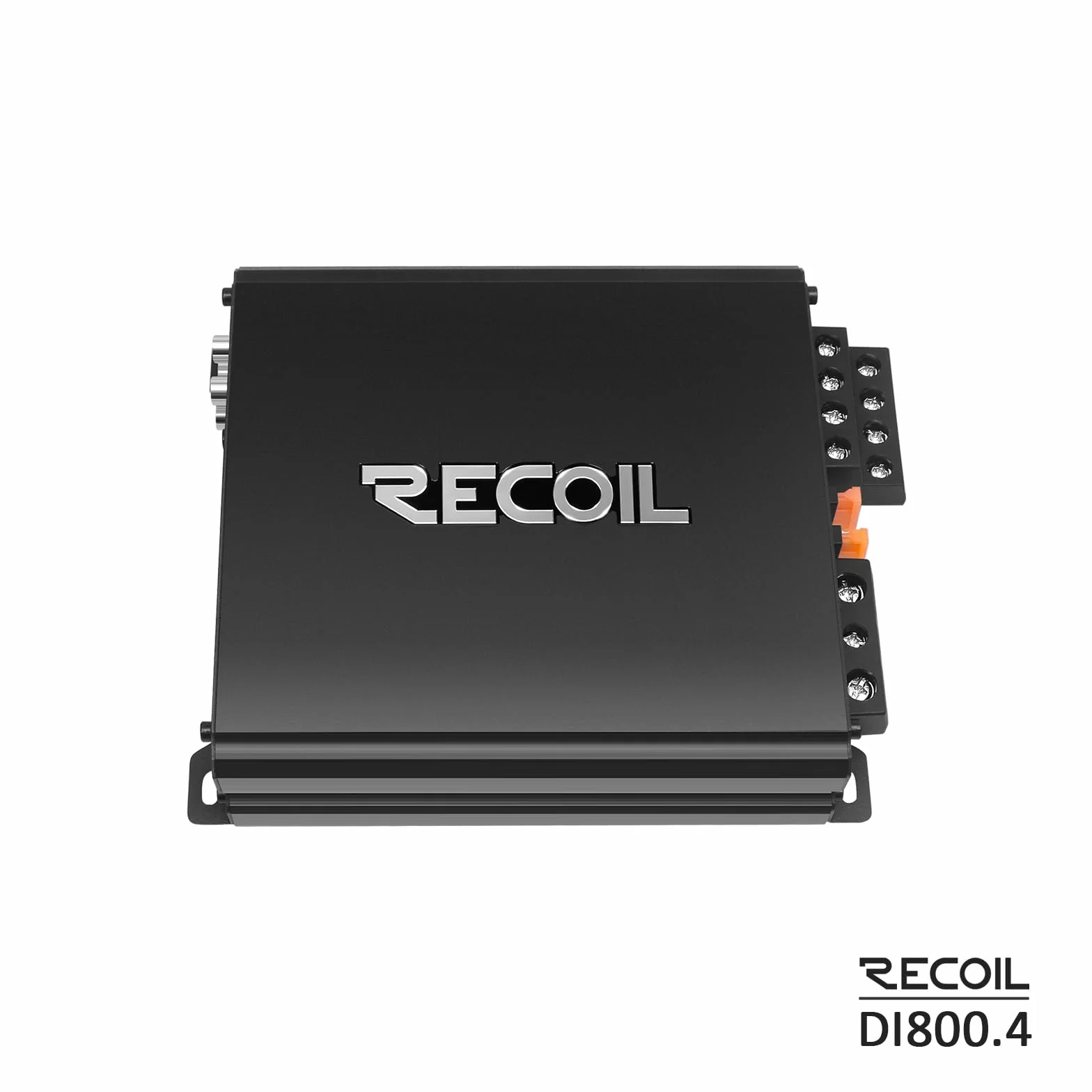 Recoil DI800.4 amplificatore audio per auto a 4 canali in classe D a gamma completa , 1500 watt, 2-4 Ohm stabili, alimentazione a Mosfet, collegabile a ponte