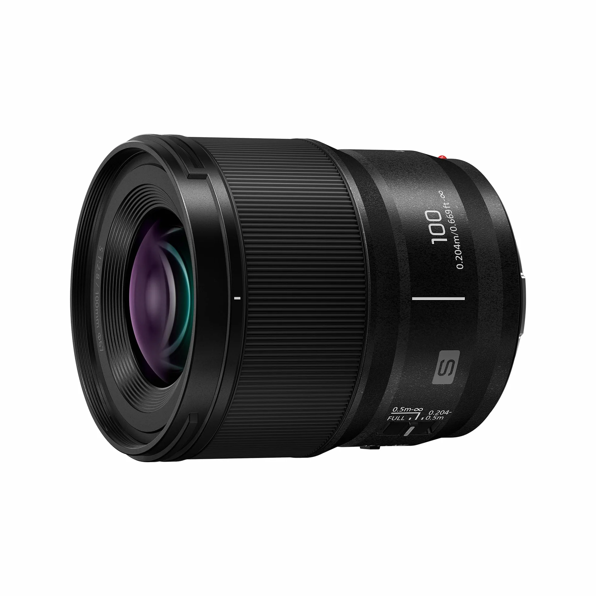 Panasonic Lumix S-E100 100mm F2.8 Macro, Obiettivo per Fotocamera Full Frame, Compatto e Leggero, 298g, Motore Lineare a Doppia Fase, Ingrandimento Dimensione Reale 1:1, Ottimale per Video, Nero