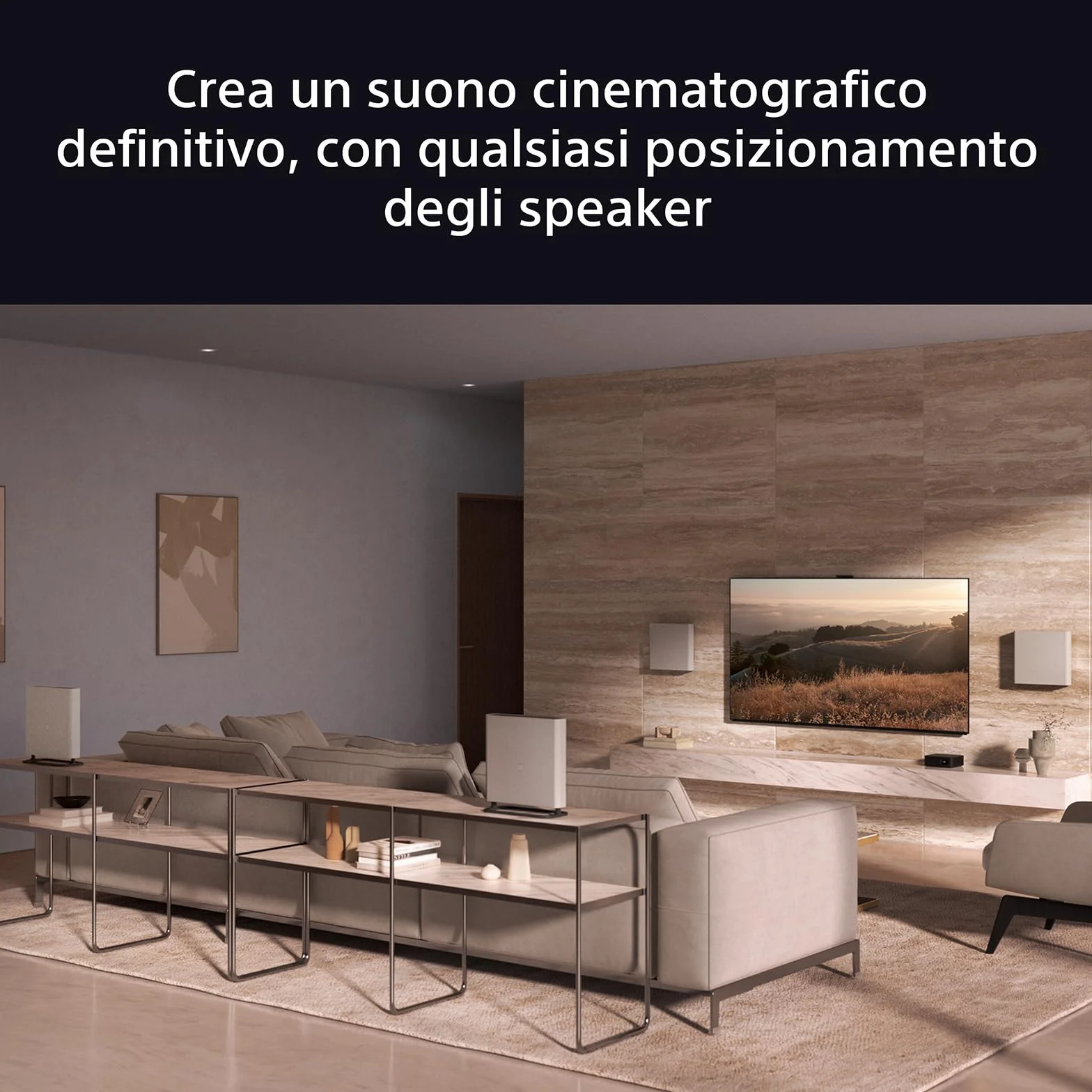 Sony BRAVIA Theatre Quad – Dolby Atmos®, Home Theatre 4 Speaker System per TV, DTS:X, Wi-Fi®, Bluetooth®, 360 Spatial Sound Mapping, Hi Res Audio, grigio, HT-A9M2