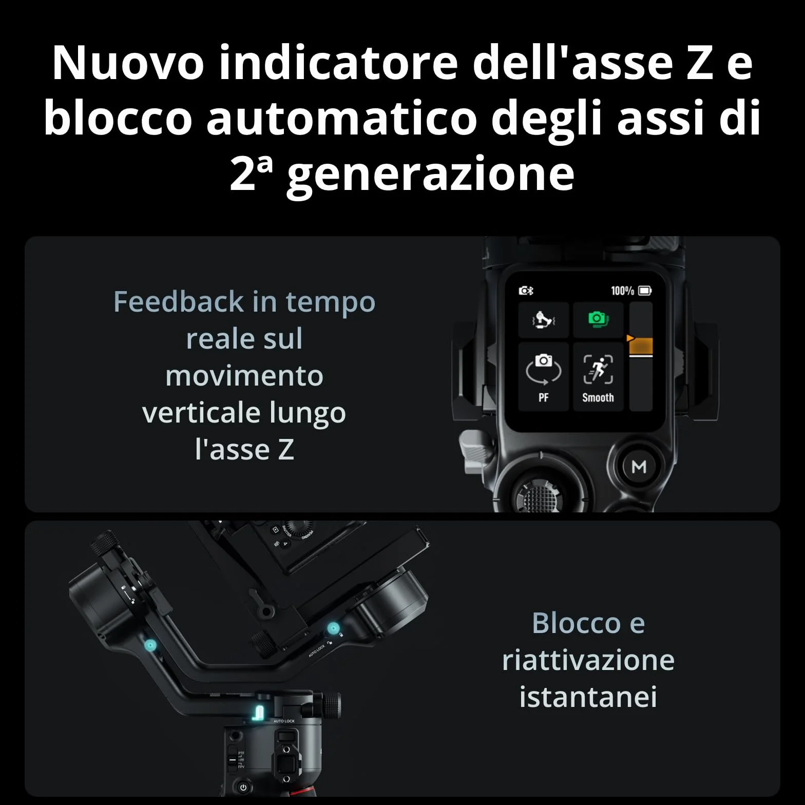 DJI RS 5 Combo, stabilizzatore per fotocamera Canon/Sony/Nikon/Fujifilm, tracciamento intelligente, impugnatura elettronica a valigetta, manopole di regolazione fine, nuovo indicatore dell'asse Z