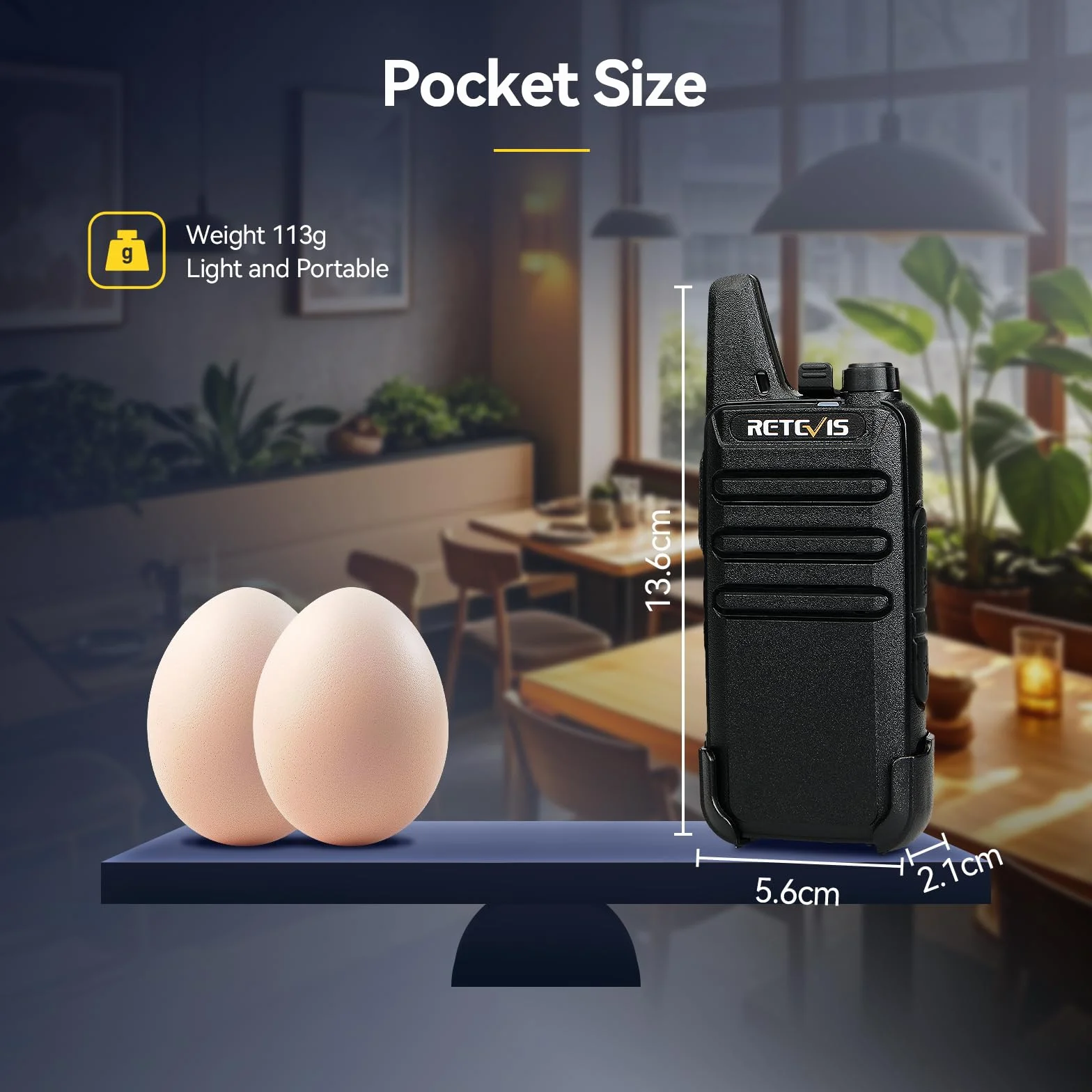 Retevis RT622 Walkie Talkie, Walkie-Talkie Professionali con Caricabatterie a 6 Vie, PMR446, Mini e sottile, VOX, Walkie Talkie Ricaricabili per Scuole, Al Dettaglio, Ristoranti (6 Pezzi, Nero)