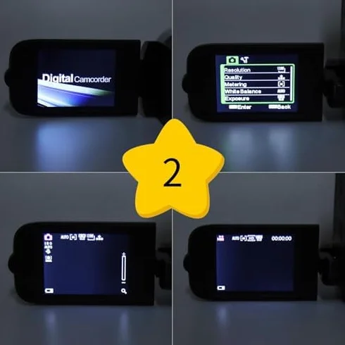 Videocamera Videocamera, 16x 1080P 30FPS Camera Recorder con Schermo Girevole TFT da 2,7 Pollici, Luce di Riempimento, Altoparlante Incorporato, Supporto 32 GB, per (Nero)