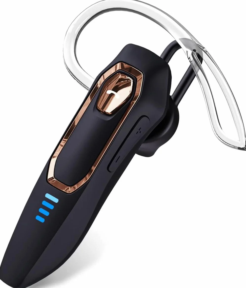 Auricolare Singolo Bluetooth 5.4, con cancellazione del rumore, Auricolari Bluetooth mono vivavoce 36 ore di conversazione, Cuffie wireless per camionisti/magazzini