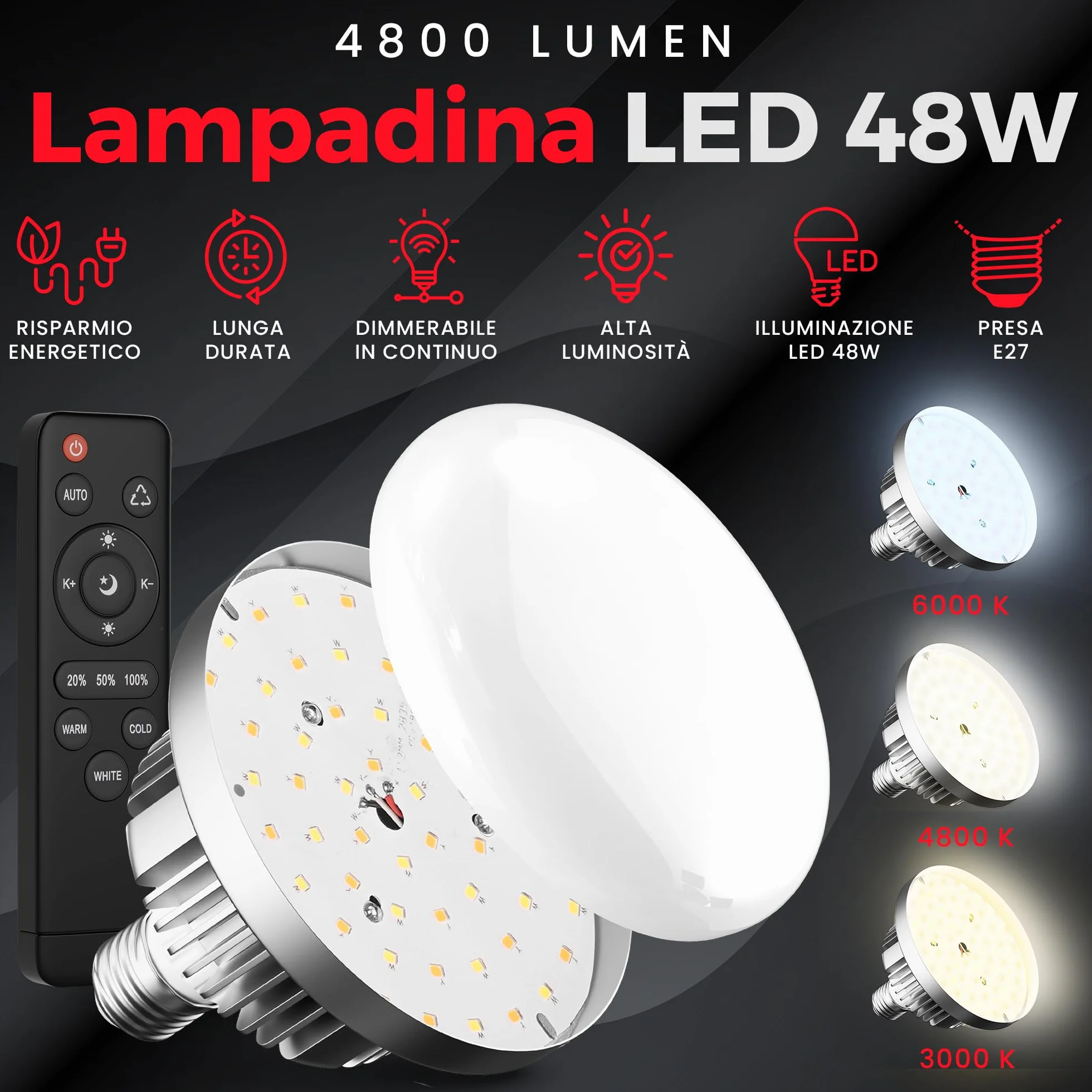 Set Softbox per Studio Fotografico - 2 Softbox 70x50 cm, 2 Luci a LED 4800 Lumen 3000-6000K - Luce Fotografica - Kit di Illuminazione – Lampada Fotografica