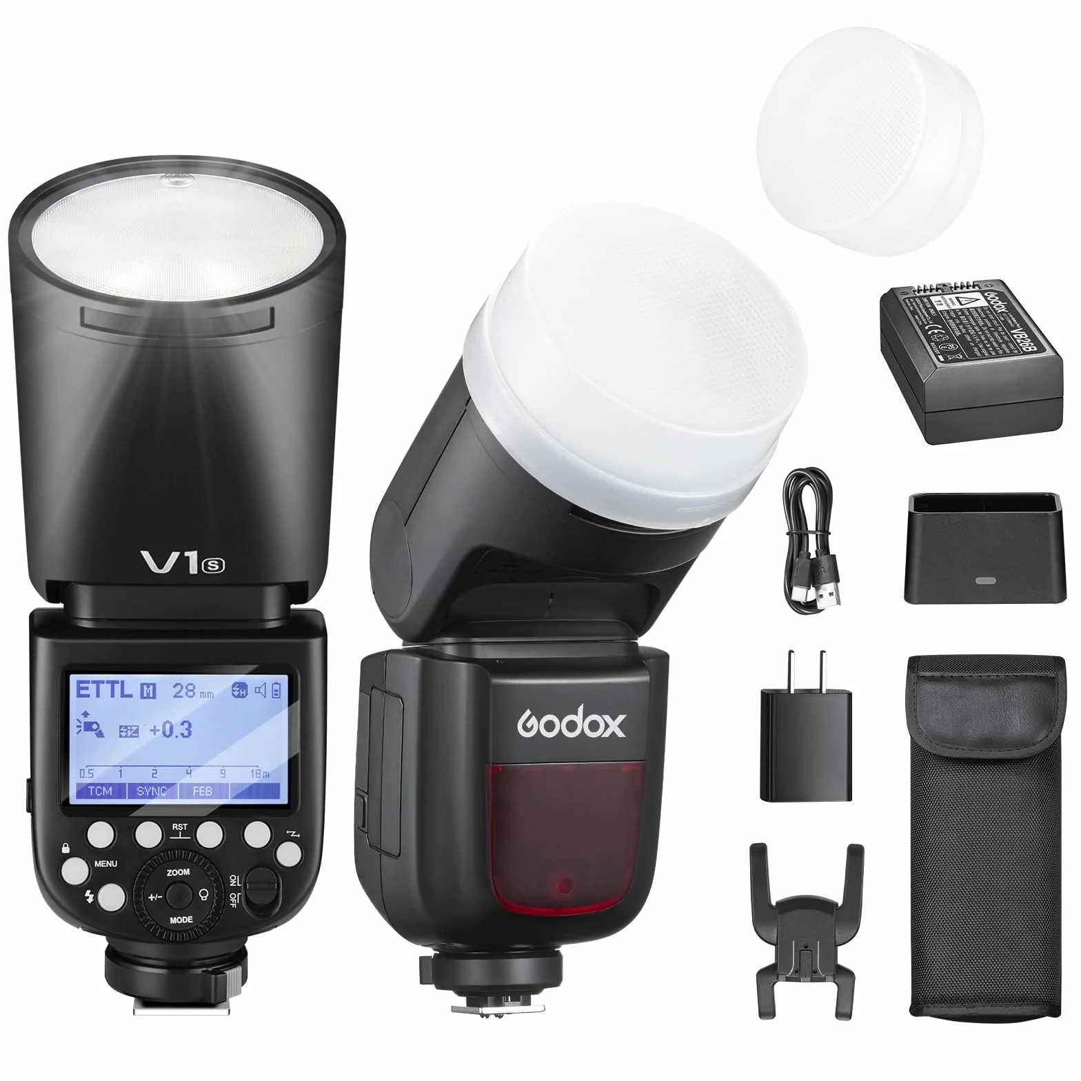 GODOX V1S Flash rotondo Speedlite 76W 1/8000 HSS 2.4G Wireless X System TTTL Sony