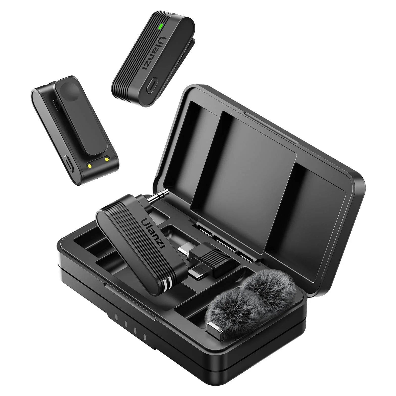 ULANZI A100 Microfono Lavalier per Cellulare e Fotocamera, Mini Microfono USB C, Durata Batteria 13.5H, Microfoni Bluetooth Portatile per Video, Live Streaming, YouTube, TikTok, Vlog, Interviste