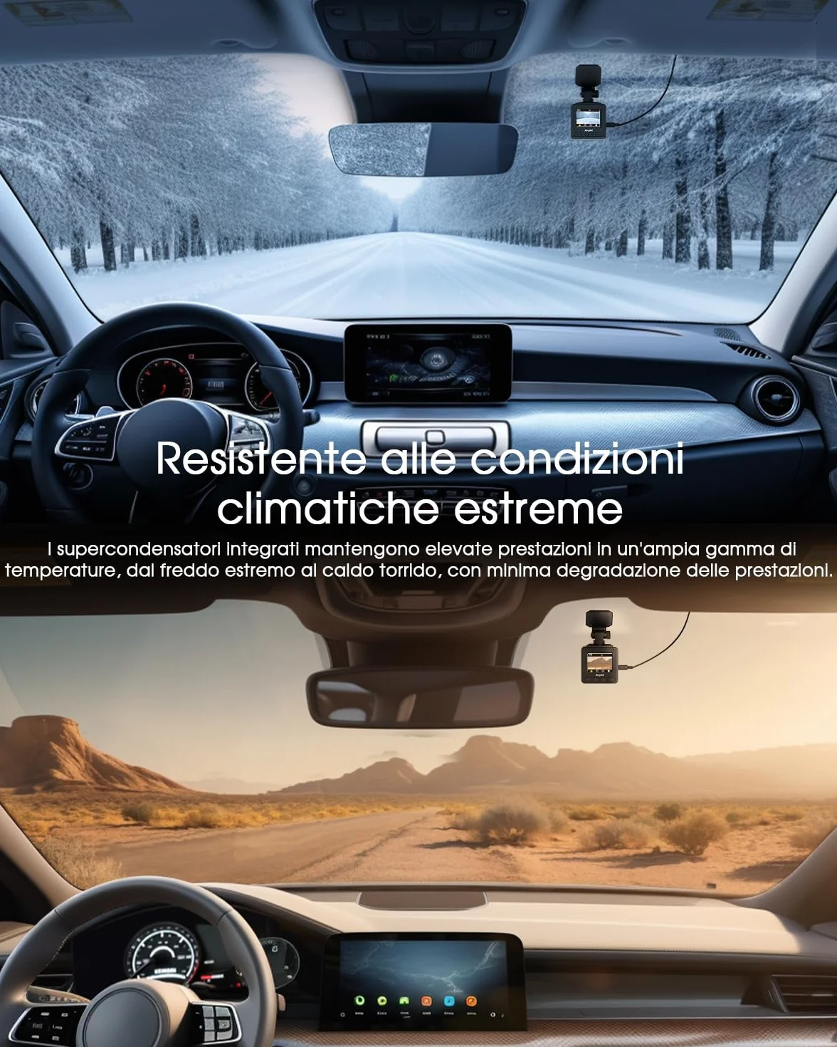Avylet 2K Dash Cam Auto Wi-Fi, 1440P Mini Dashcam IPS 1.5'', Telecamera per Auto con APP, GPS Esterno, WDR Visione Notturna,Grandangolo 170°, 24H Monitor di Parcheggio, G-Sensor, Registrazione in Loop