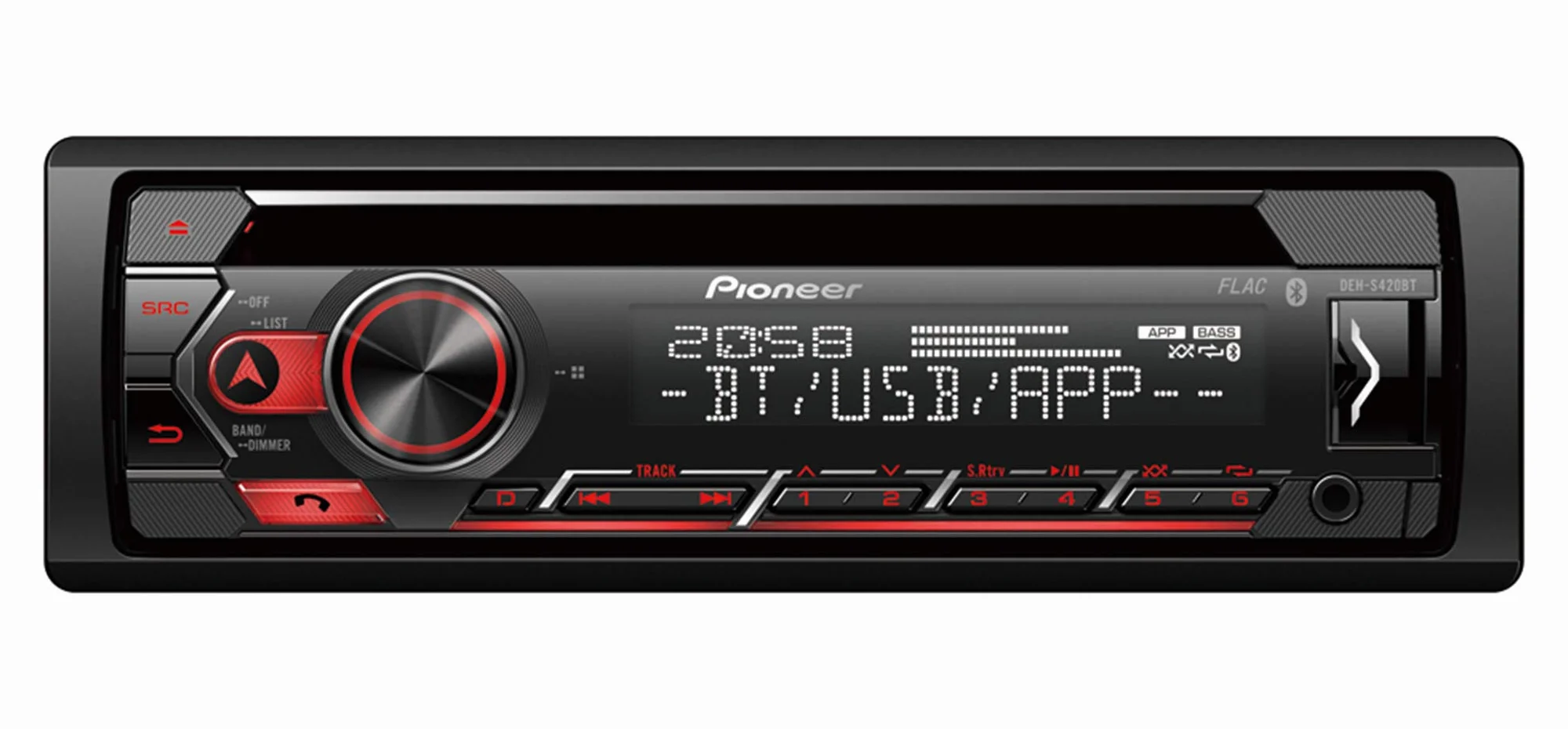 Pioneer Deh-S420Bt, Autoradio 1DIN, Sintonizzatore CD con RDS, Bluetooth, MP3, Ingresso USB e AUX, Sistema Vivavoce, App Smart Sync, Equalizzatore a 13 Bande, Controllo iPod