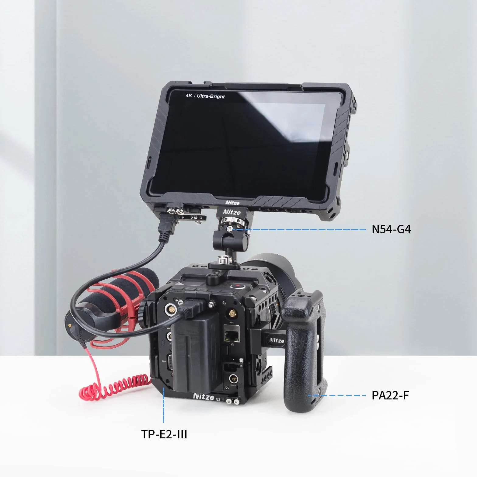 Nitze LUT7 Cage con Sunhood NATO rail incorporato per monitor LUT7/LUT7 PRO/LUT7S/LUT7S PRO - JTP2-LUT7S