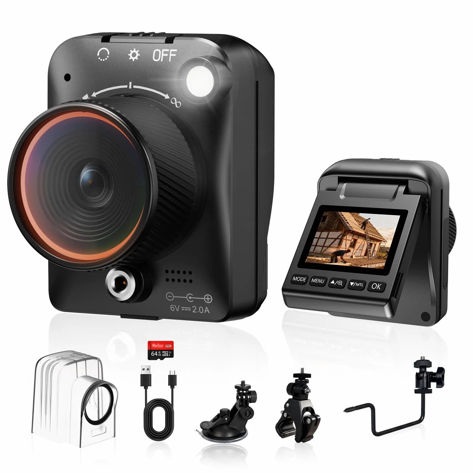 Telecamera Time Lapse 1296P Fotocamera Timelapse da Cantiere da 48 MP, Zoom Digitale 6x Registrazione a 180 giorni Timelapse Camera con Luce LED, Camera Time Lapse per Cantieri, Piantagioni(64 GB)