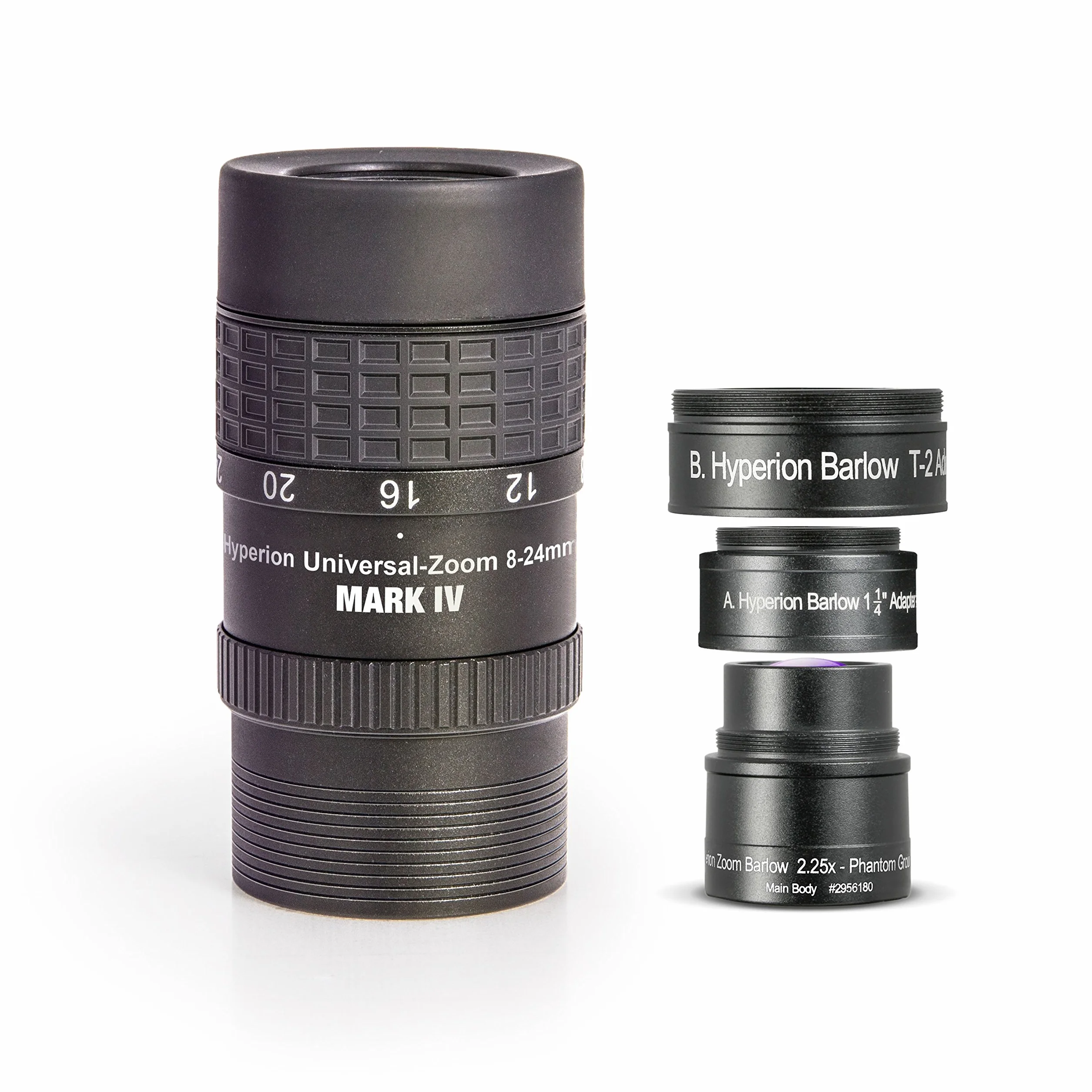 Baader Planetarium Oculare zoom Hyperion Universal Mark IV + lente di Barlow zoom, set