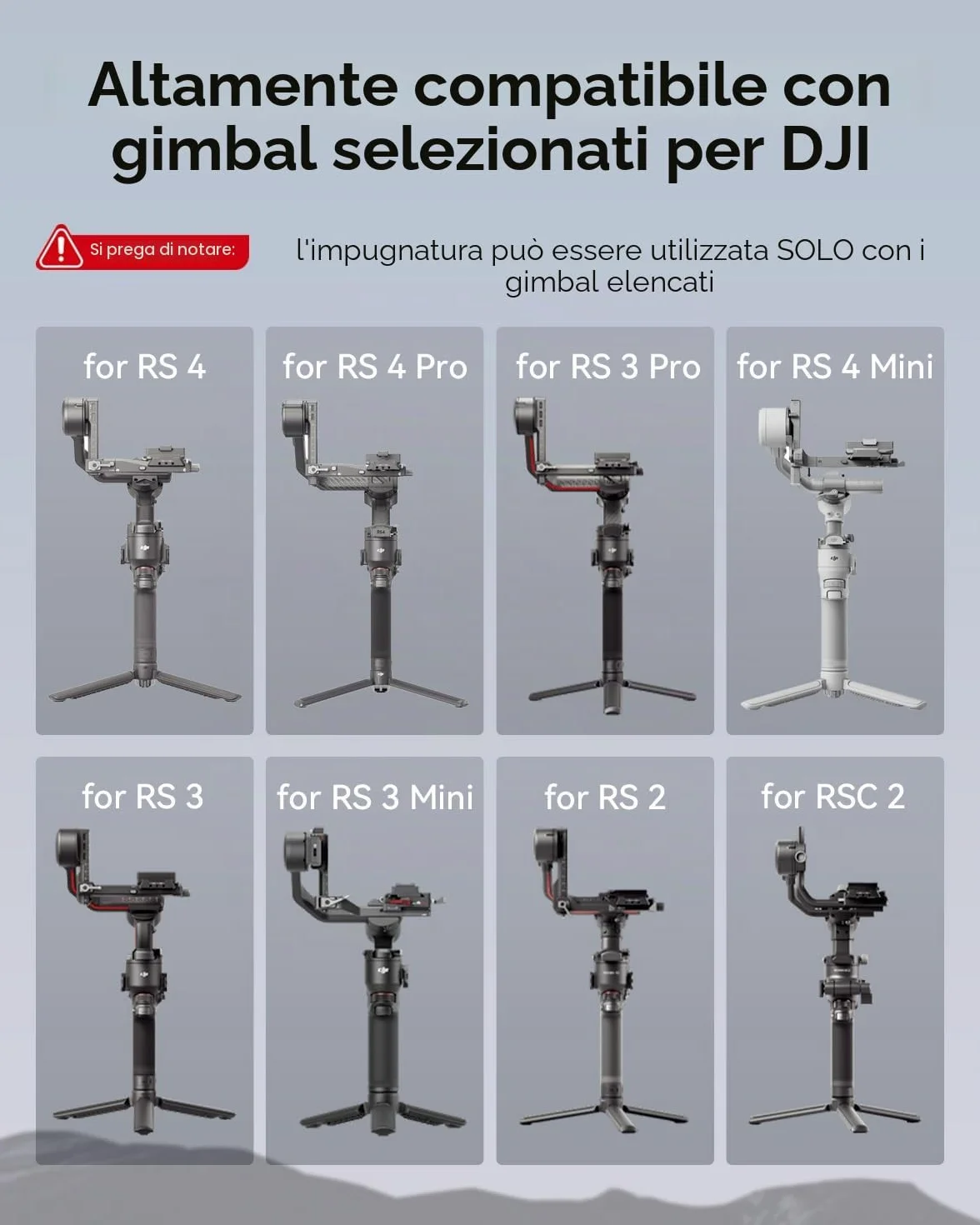 (Nuova Versione) SMALLRIG Impugnatura Regolabile per DJI RS 4 mini/Pro/RS 4, RS 3 mini/Pro/RS 3, RS 2 / RSC 2, Carico 8 kg / 17,6 LB, Impugnatura Ergonomica per Riprese ad Angolo Basso - 3028D