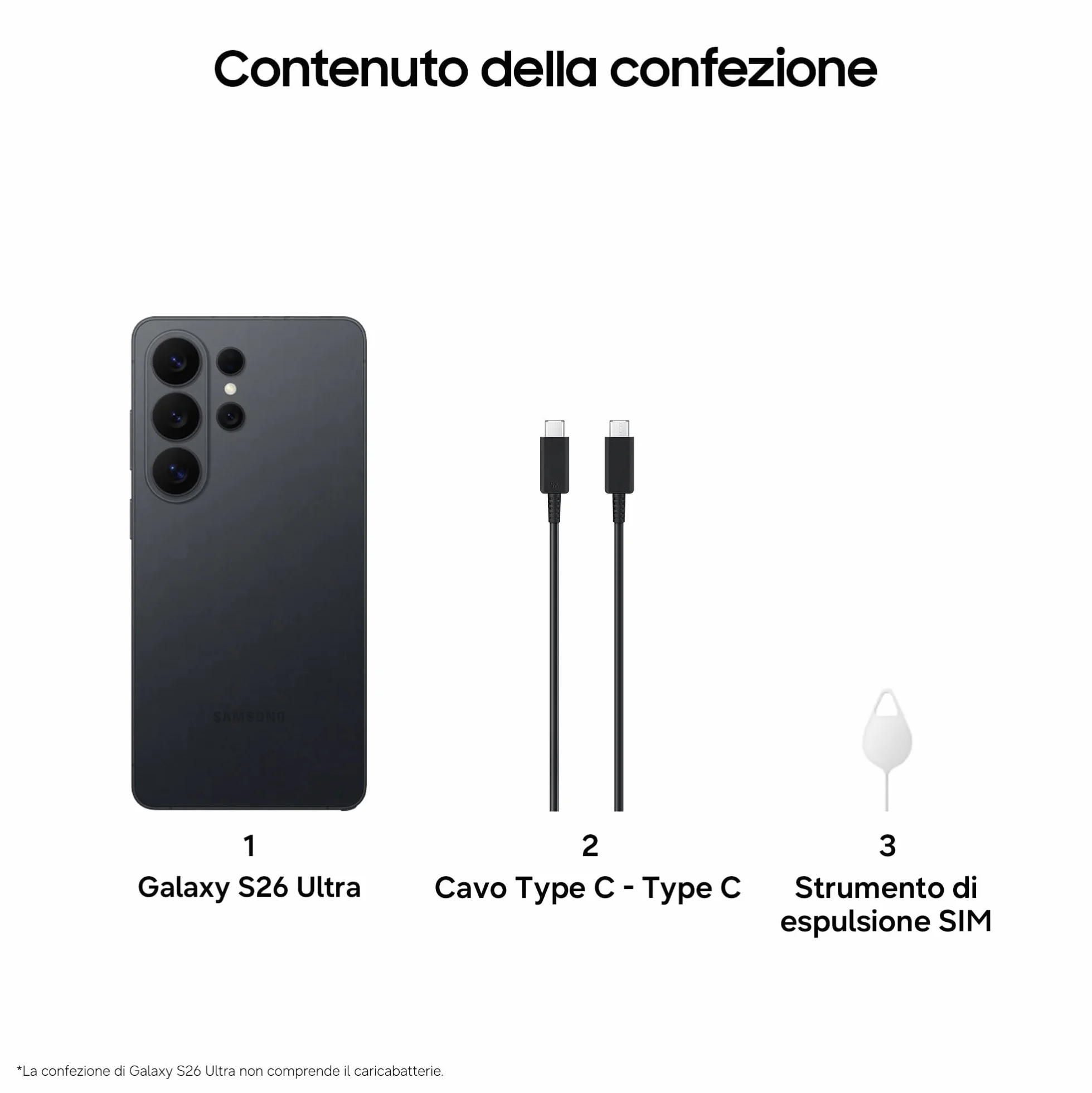 Samsung Galaxy S26 Ultra Smartphone AI, 256GB, 3 anni di Garanzia, Privacy Display Integrato, Processore Potente, Assistente Foto, Camera 200 MP, 5000 mAh, Black [Versione italiana]