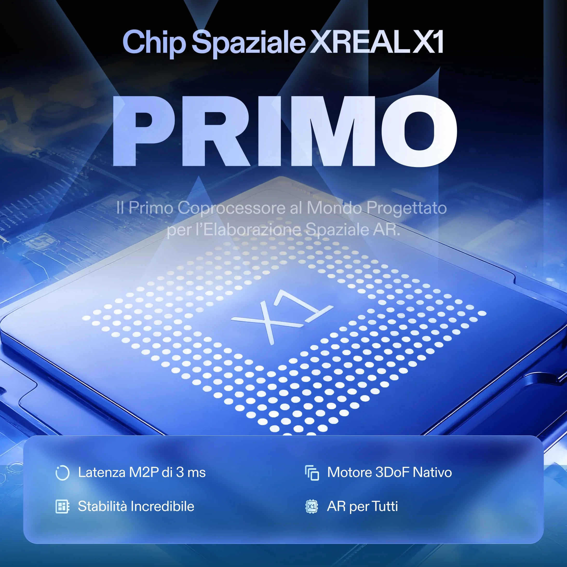XREAL 1S Occhiali AR, Schermo Virtuale da 500", Occhiali Intelligenti con FOV 52°, 3DoF Nativo, REAL 3D, Chip X1, Compatibili con Tutti i Dispositivi USB-C DP iPhone 17/16/15 Cobalt