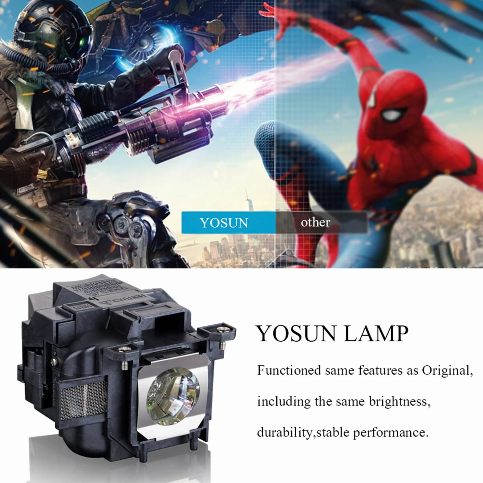 YOSUN Lampada del proiettore per Epson Elplp88 V13h010l88 Powerlite Home Cinema 2040 1040 2045 740HD 640 EX3240 EX7240 EX9200 EX5250 EX5240 VS240 VS345 VS340 Lampada del proiettore