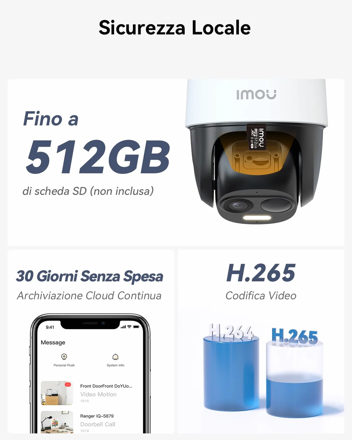 Imou 2K Telecamera da Esterno WiFi Senza Fili Solare con Batteria 5000mAh, 360° PTZ, 2.4GHz, Rilevamento PIR, Visione Notturna a Colori, IP65