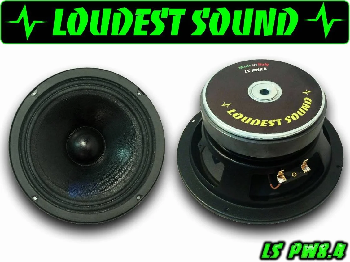 COPPIA Mid woofer 20 cm Loudest Sound Professionali LS PW8.4 600 Watt spl audio Power 200mm medio bassi 8"