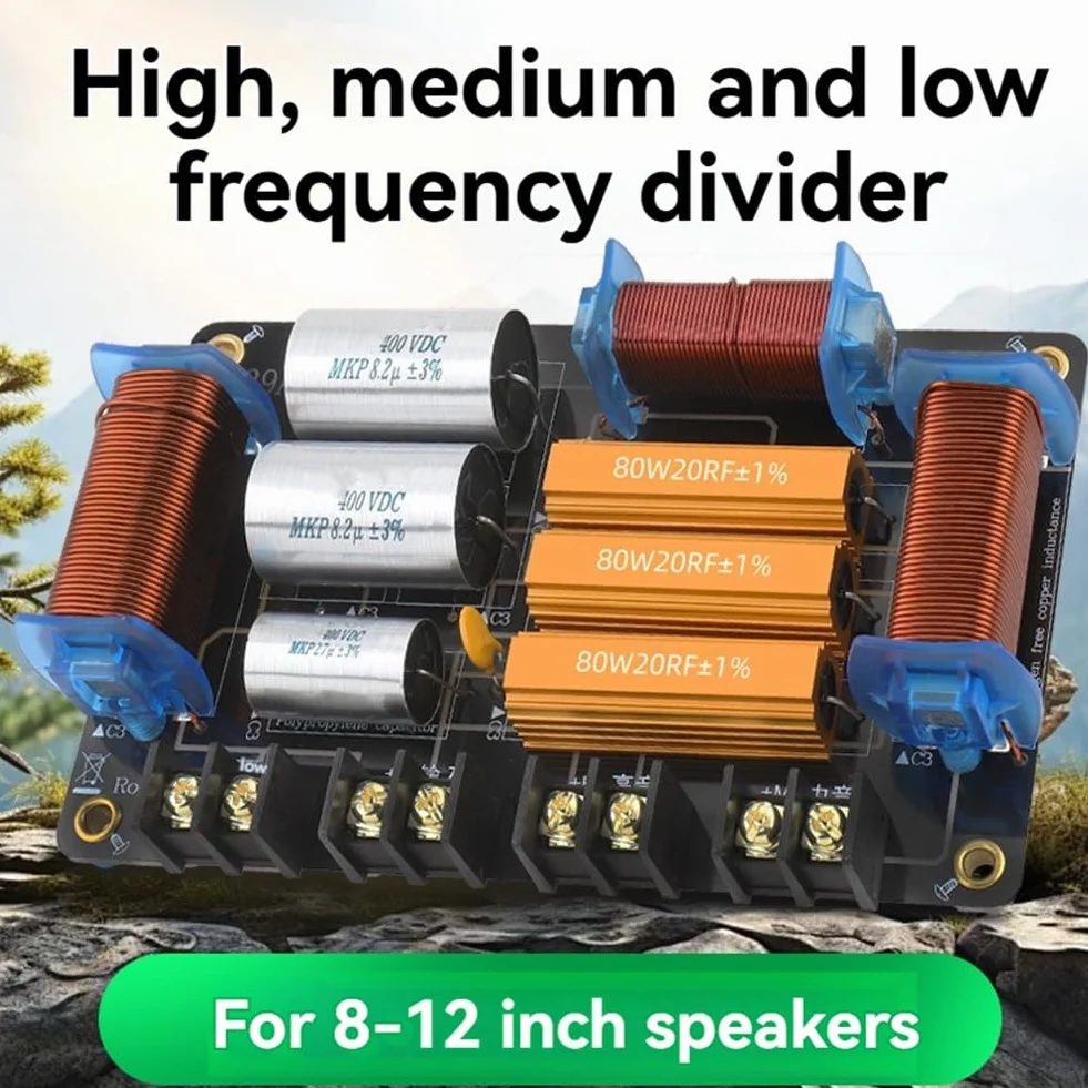 Divisore di Altoparlanti Professionale Ad Alta Potenza 800W A Tre Vie Filtro Crossover Audio 900Hz/3600Hz per Teatrale Domestico A 3 unità