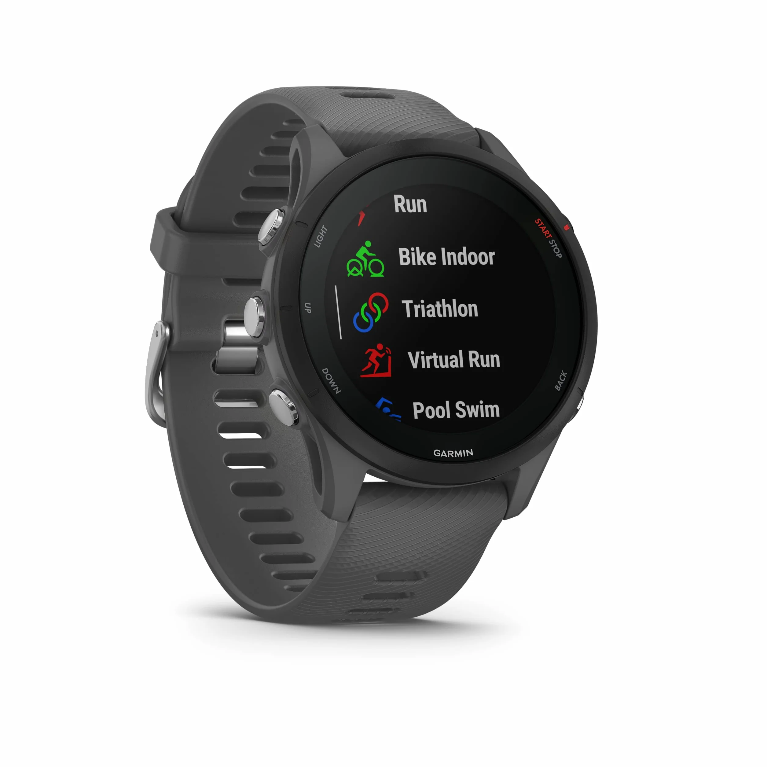 Garmin Forerunner 255 (Ricondizionato), Smartwatch per la corsa, 46mm, GPS multi-band, Cardio, VO2max, Running Power, Report mattutino, HRV Status, Piani gratuiti 5K, 10K e 21K, Recupero (Slate Gray)