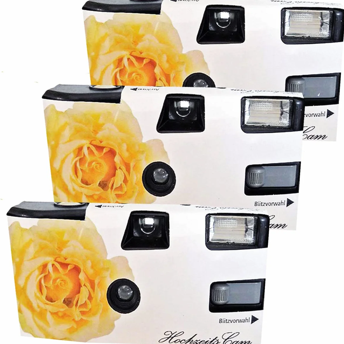 3X 1A Photo Porst - Fotocamera usa e getta, colore: giallo