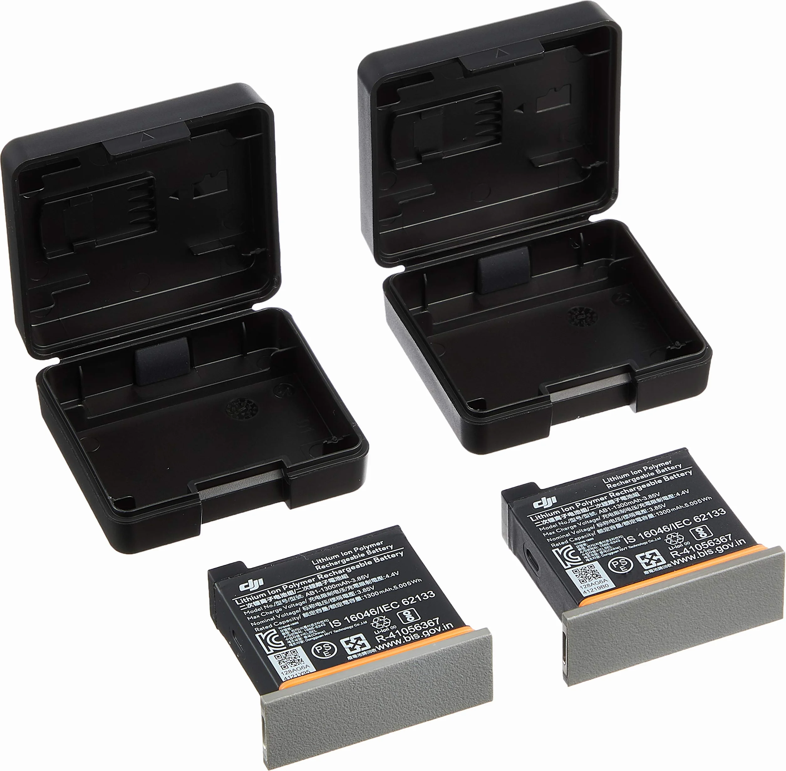 DJI Osmo Action Part 3 Kit di Ricarica con Stazione di Ricarica, 2 Batterie, 2 Custodie per Batterie Incluse
