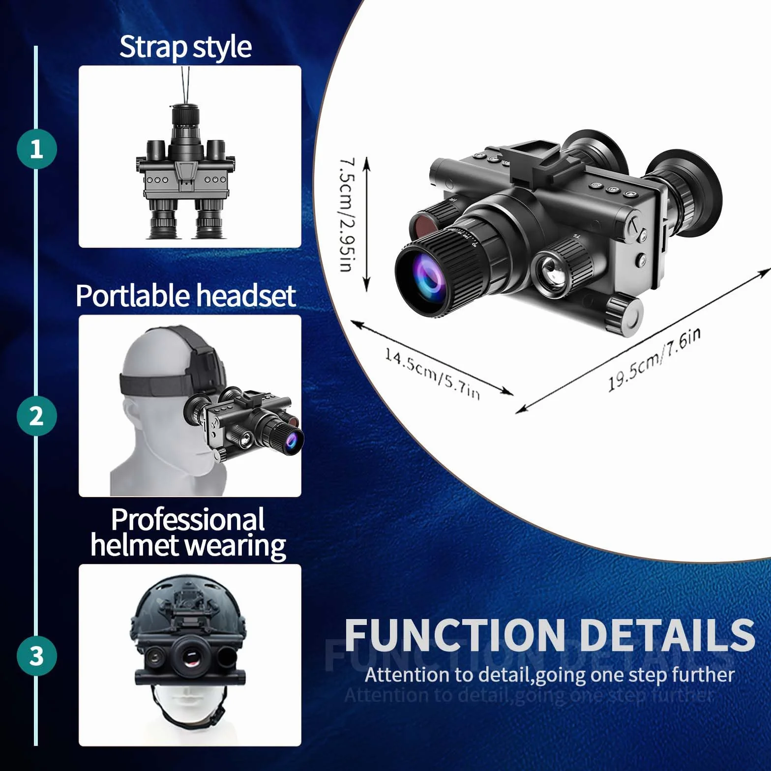 4K Digital Infrared Head Mounted Night Vision Goggles per adulti, occhiali termici tattici militari binocoli per visione notturna con scheda di memoria 32G