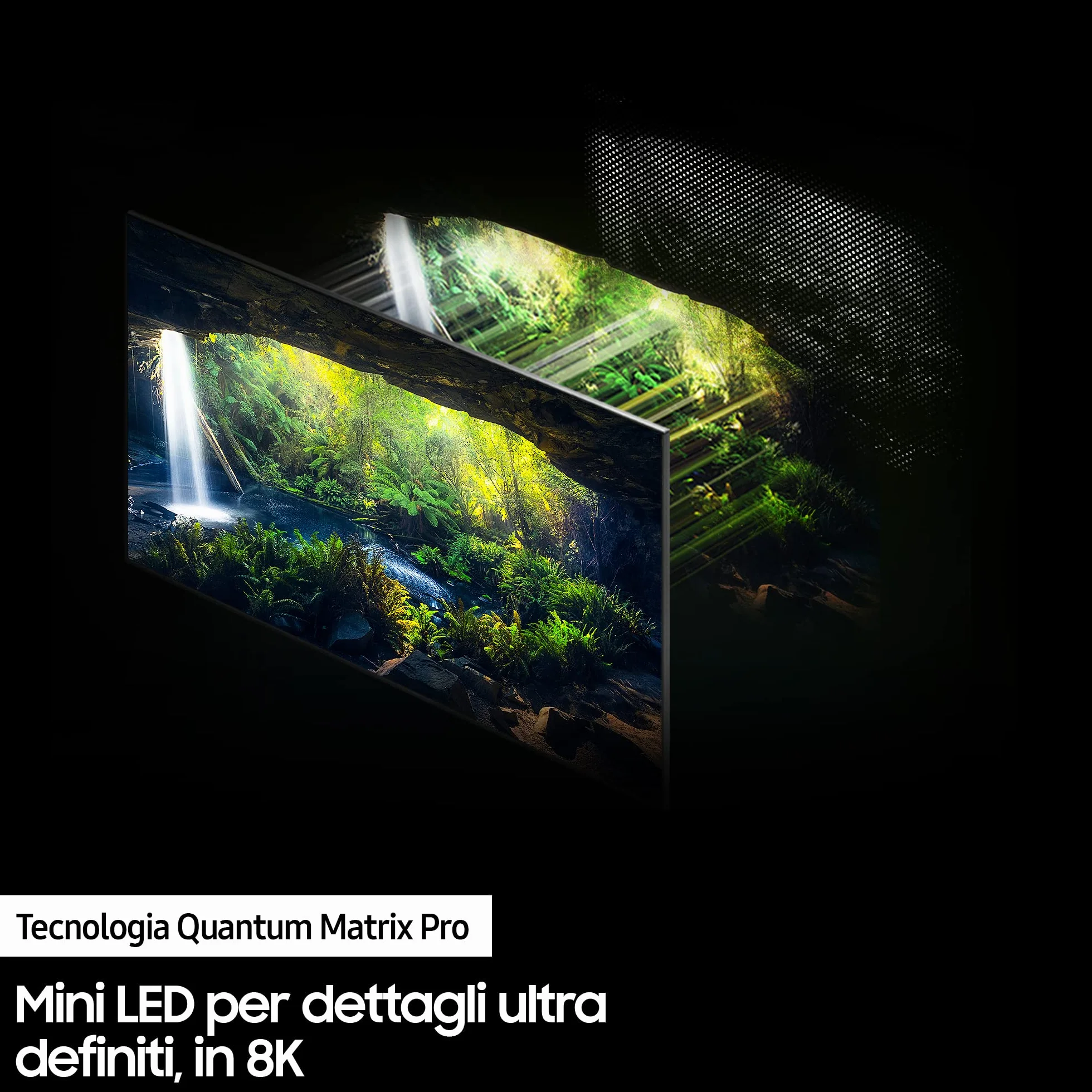 Samsung TV 75" QE75QN900BTXZT NEO QLED 8K, Quantum Matrix Pro, mini LED, Processore Neural Quantum 8K, Infinity Screen, Atachable Slim One Connect, Dolby Atmos e OTS Pro