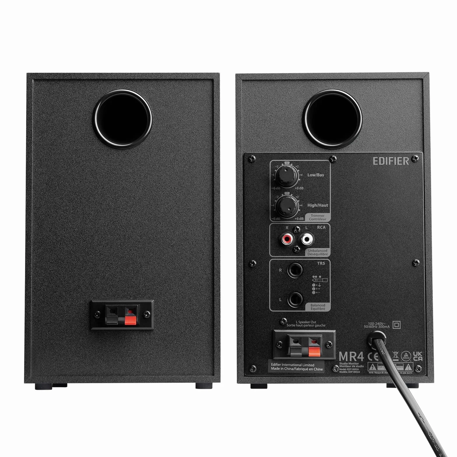 Edifier MR4 Cassa Monitor da Studio per PC Registrazione, 4" Near Field Attive Monitor Altoparlanti - Nero (coppia)