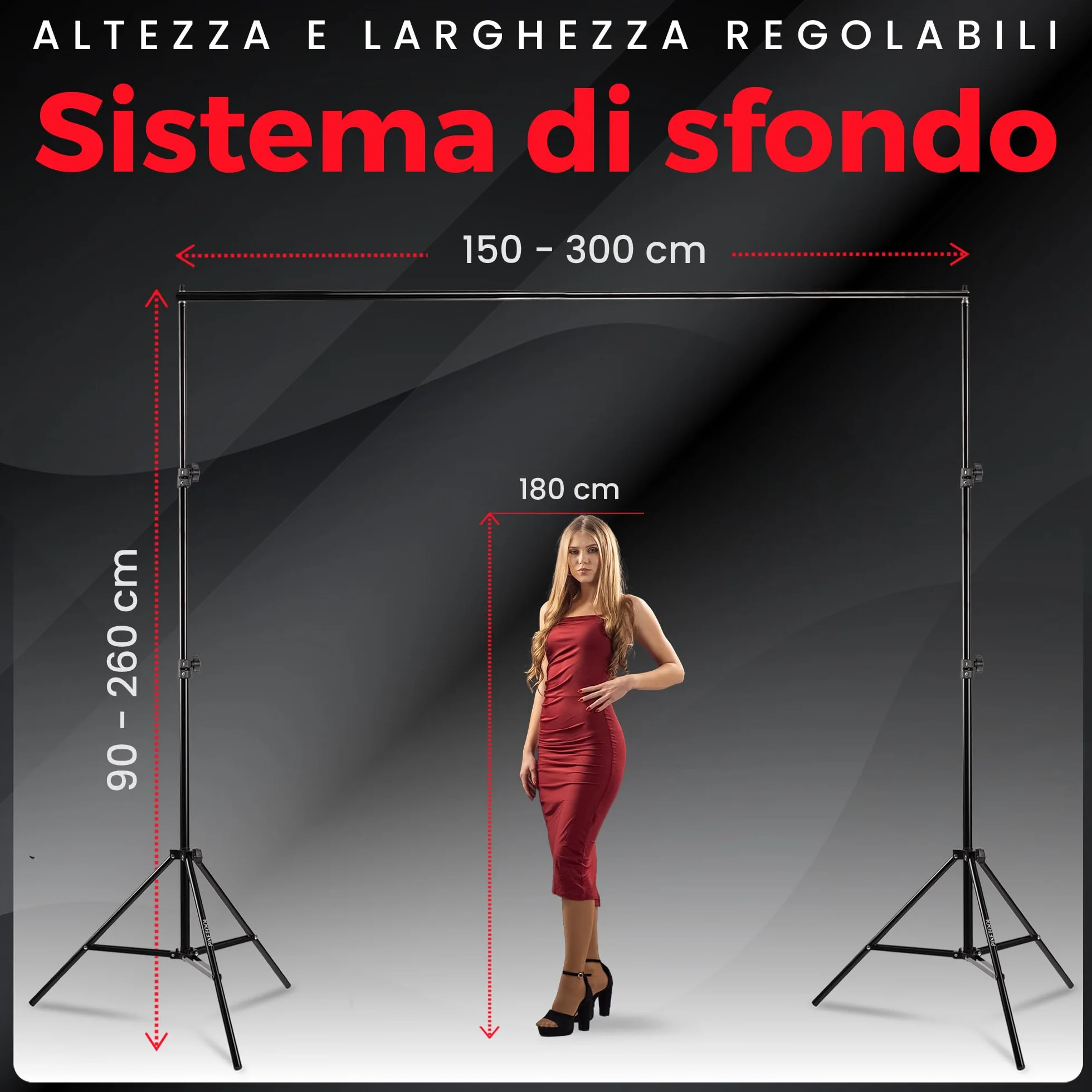 Set Studio Fotografico - Softbox - Green Screen Con Supporto (3m x 3m) - Fondale fotografica - Godox – Lampada - Sfondo - Luce Fotografiche Per Video Foto - Fotografia Streaming Giochi Gaming