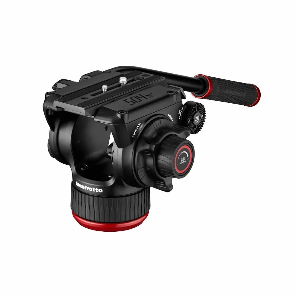 Manfrotto Kit Treppiede con Testa Video Fluida Manfrotto 504X e Treppiede Doppio Tubo in Alluminio, con Stabilizzatore Centrale, per Reflex, Mirrorless,Camcoder, con Sacca per Trasporto, Portata 12 kg