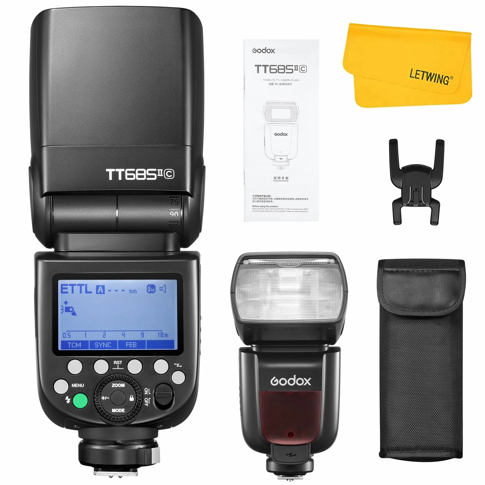 Godox TT685II-C TTL Flash Speedlite, HSS 1/8000s GN60 2.4G Wireless X System Transmisson Flash TTL Compatibile con Fotocamere Canon EOS