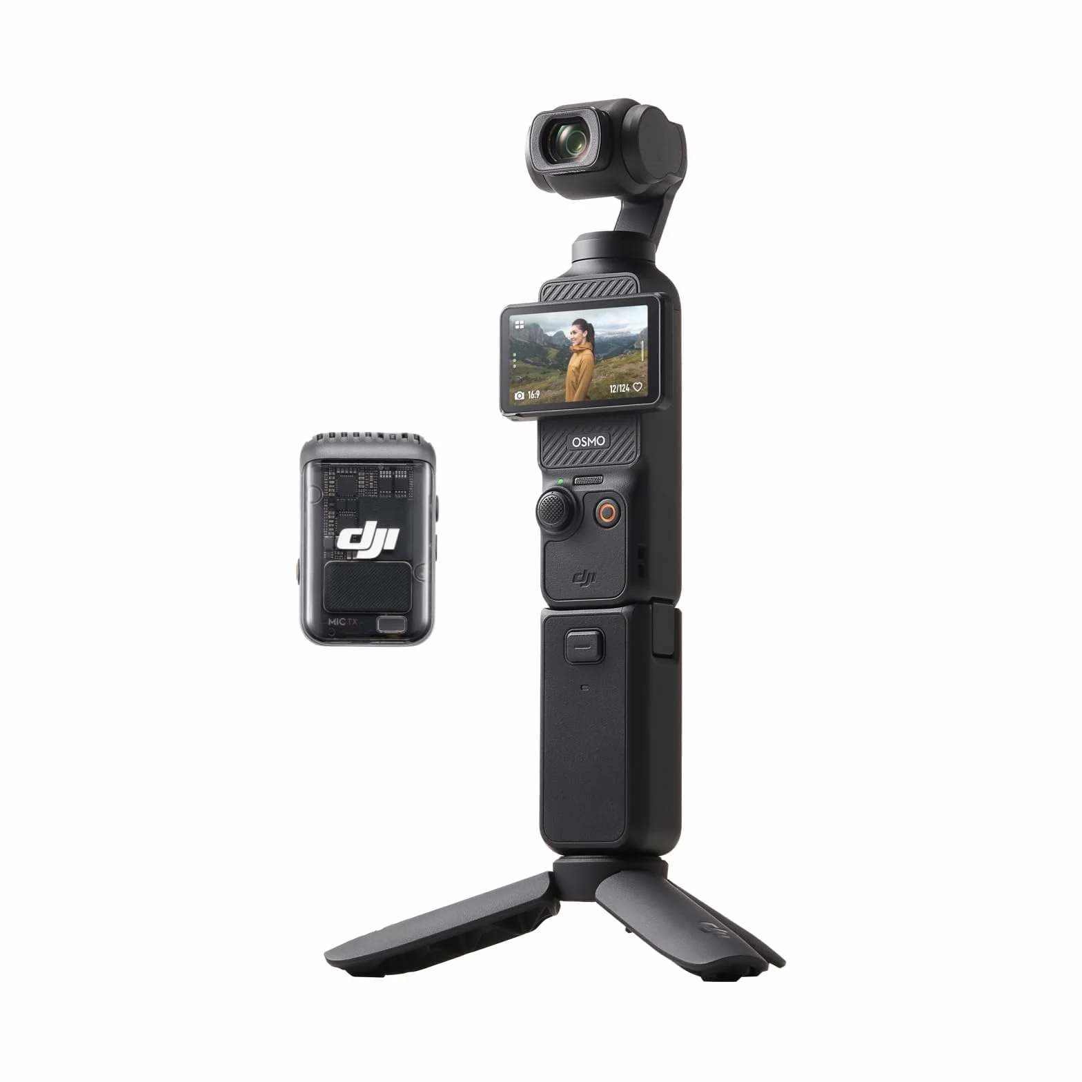 DJI Osmo Pocket 3 Creator Combo, fotocamera digitale con CMOS da 1'' e video 4K/120fps, stabilizzazione a 3 assi, tracciamento volti/oggetti, messa a fuoco rapida, microfono incluso, vlog camera