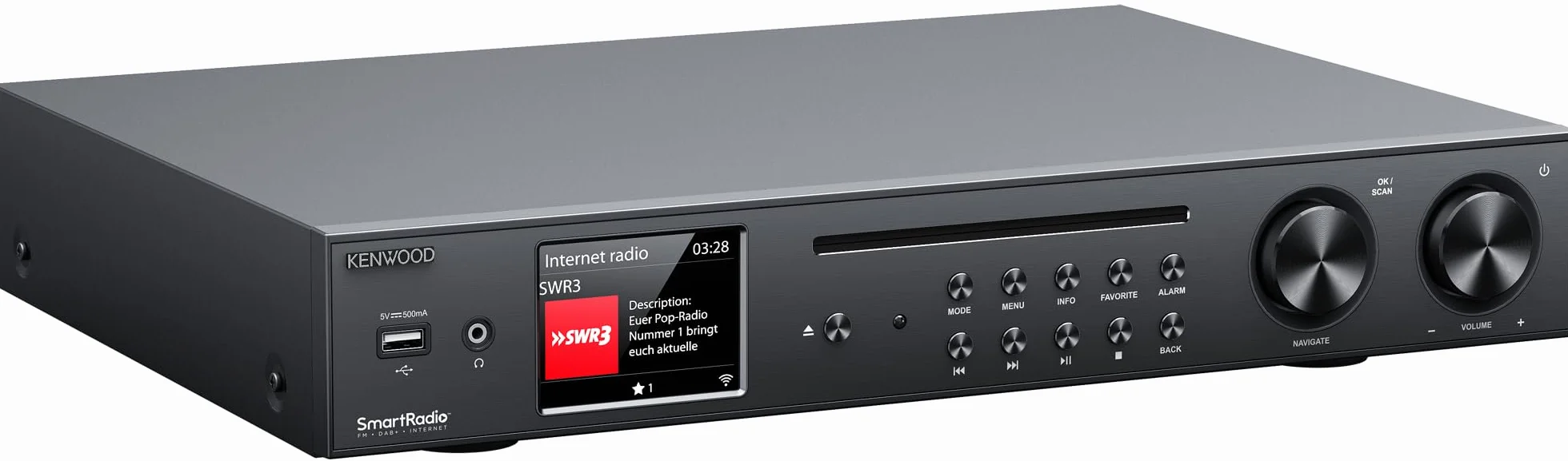 Kenwood KR-W8000SCD Ricevitore Hi-Fi Smart lettore CD amplificatore DSP 2x30W RMS Wi-Fi Bluetooth DAB+ FM RDS Internet Radio Spotify