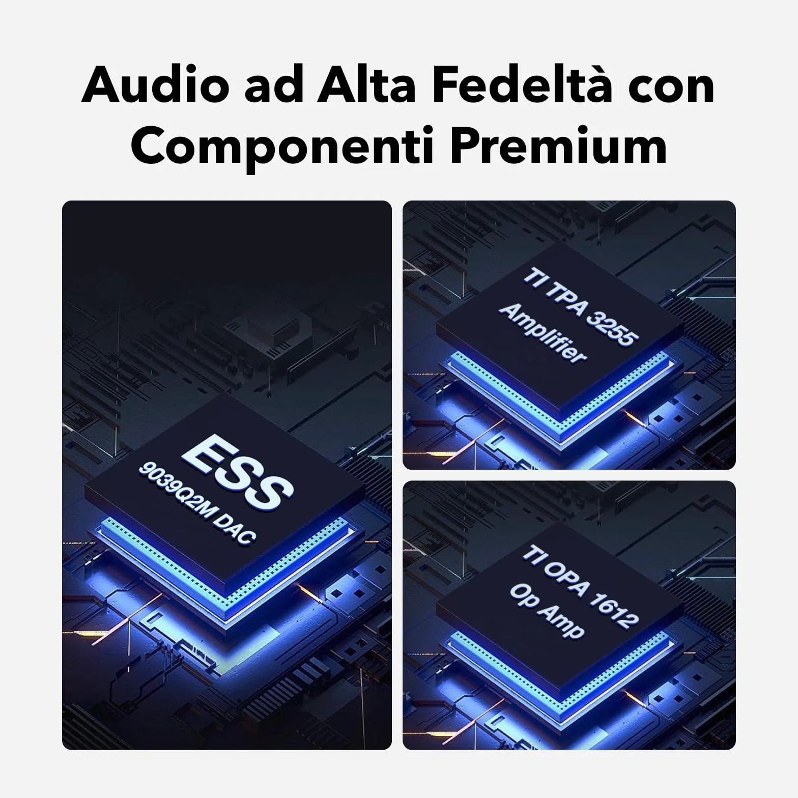 WiiM Vibelink Amp | Amplificatore di Potenza da 100W con DAC ESS 9039Q2M e TI TPA3255 | Compatibile con WiiM Mini, Pro, Pro Plus e Ultra | Ingressi RCA, Coassiale e Ottico | Grigio Spaziale