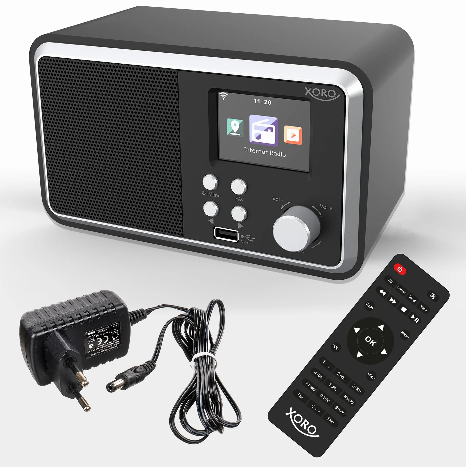 XORO DAB 300 IR Radio Internet Wi-Fi Digitale con Display 2,4", Bluetooth 5.2, FM/DAB+, Sveglia, Nero