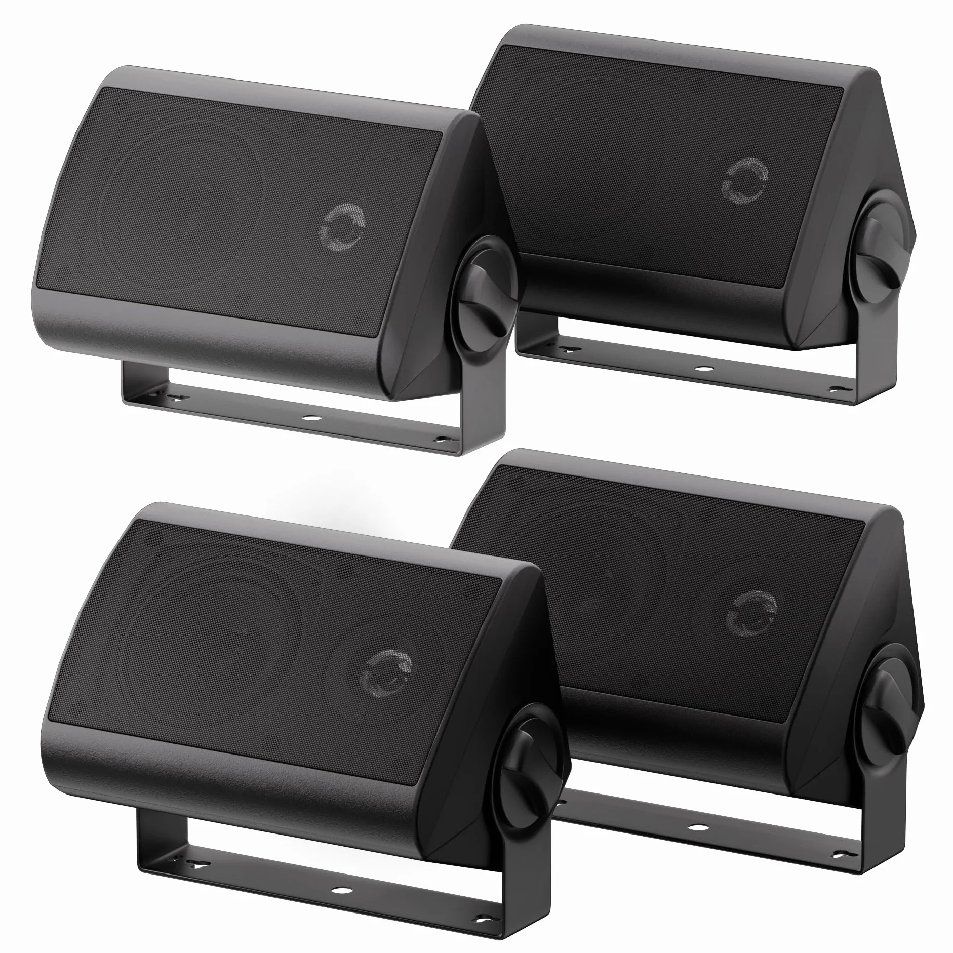 Herdio Altoparlanti da Esterno 4'' 400W Impermeabile 2 Paia Nero