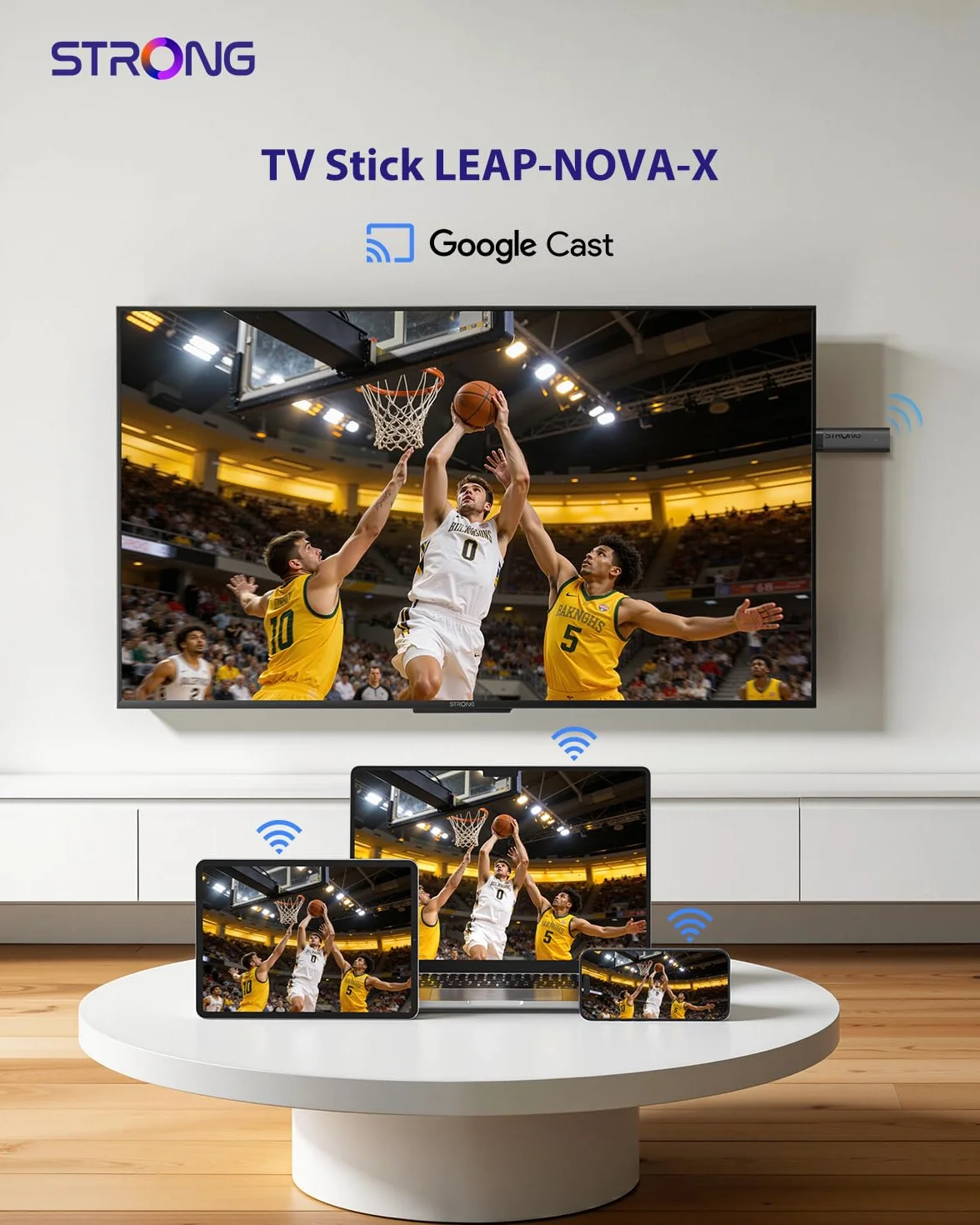 STRONG LEAP-NOVA-X TV Stick 4K UHD, Android 14, 32GB Memoria, Dolby Vision/Audio, Wi-Fi 6, HDR10+, Controllo Vocale, Chromecast Integrato, Streaming Oltre 5000 App