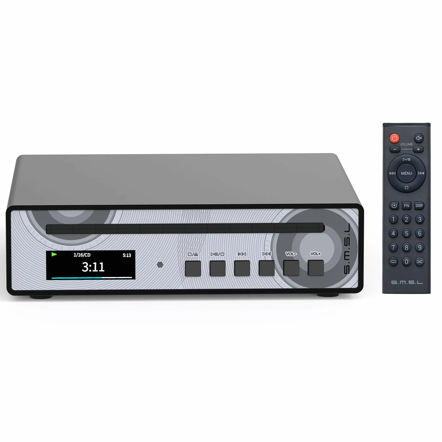 SMSL VMV PL100 Lettore CD CS43131 Decoder chip RCA/Ottico/Coassiale grezzo Digitale/3,5mm Uscita cuffie ad alta potenza MQA Decoder CD-RW/MP3 con telecomando multifunzione (PL100PRO-Nero)