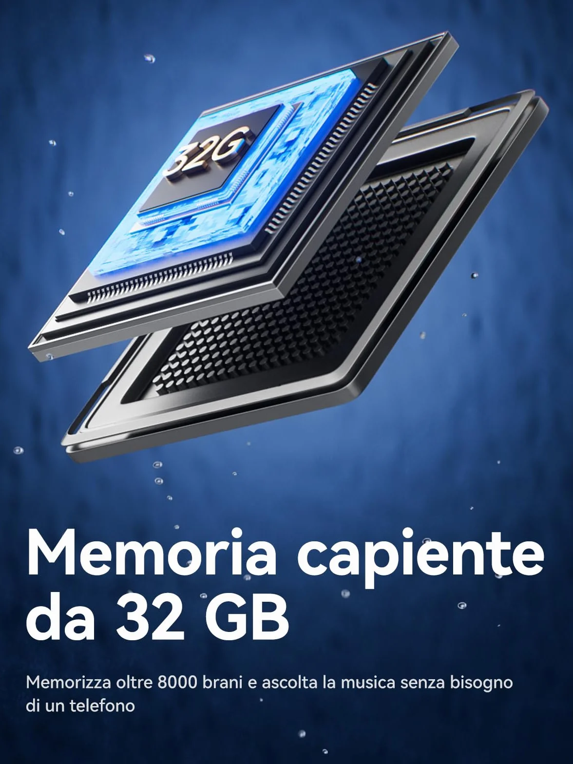 SANAG B33S Cuffie Conduzione Ossea Nuoto, Cuffie Subacquee per Piscina IPX8 Impermeabili con Wireless Bluetooth, Microfono, Lettore MP3 da 32G, 8 Ore di Riproduzione, Auricolari Nuoto Musica, Nero