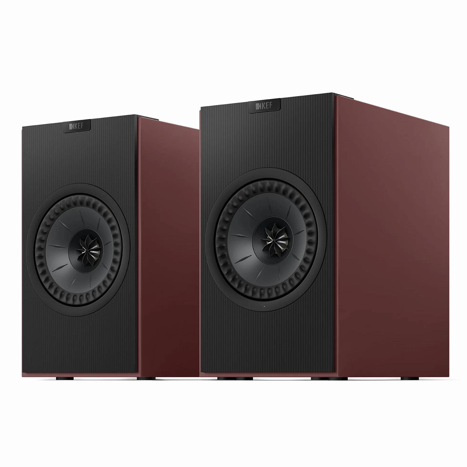 KEF Coda W Diffusori da scaffale HiFi wireless, Vintage Burgundy | Bluetooth 5.4 aptX Lossless | Compatibili con giradischi, TV, PC, laptop e altro | Musica | TV e Home Cinema | Gaming
