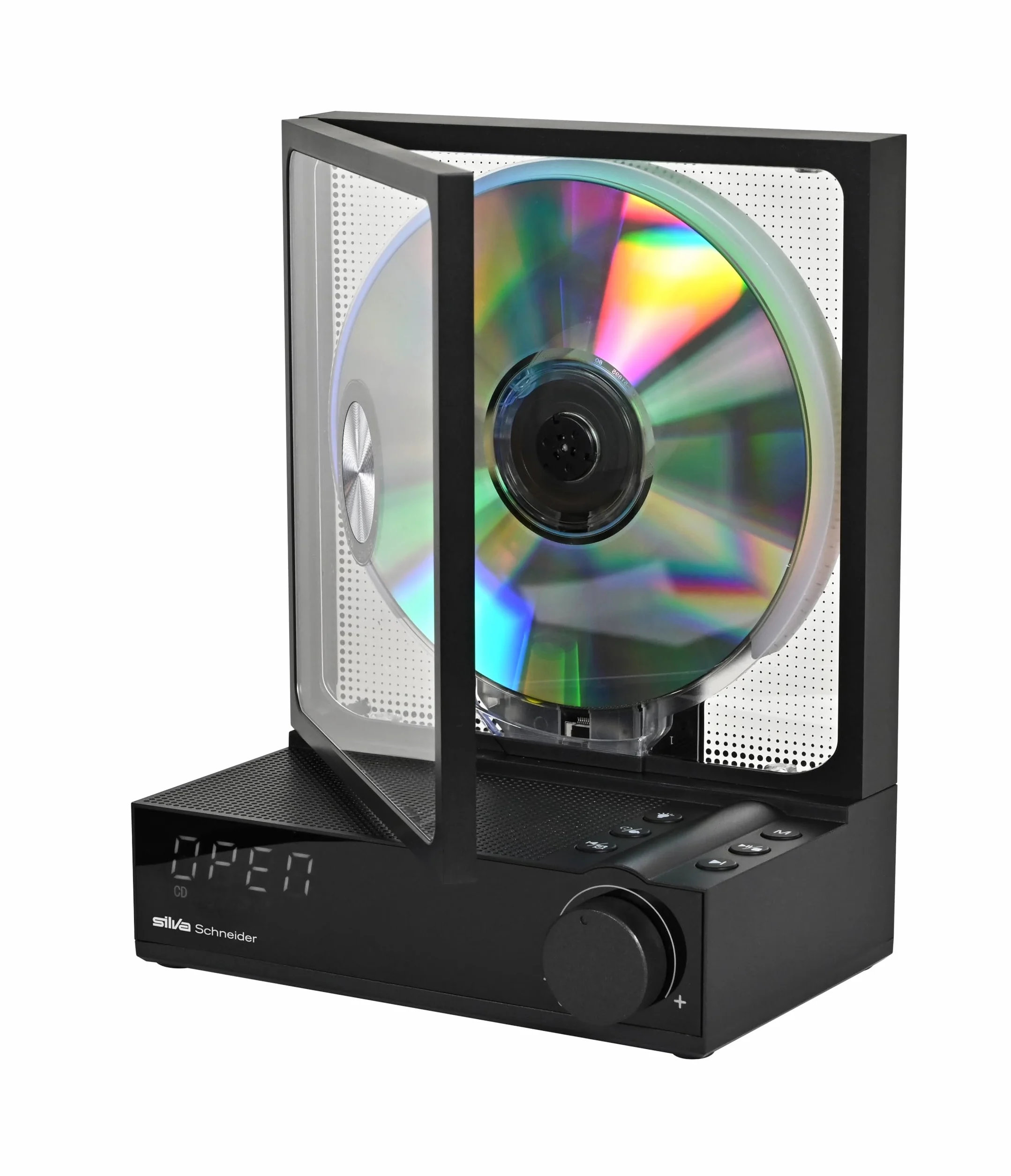 Silva Schneider CDP 99 BT | Lettore CD con funzione MP3, trasmettitore e ricevitore Bluetooth 5.3, display a LED, batteria da 4000 mAh, telecomando, anti-shock, USB-C, scheda SD, portatile, 50 W