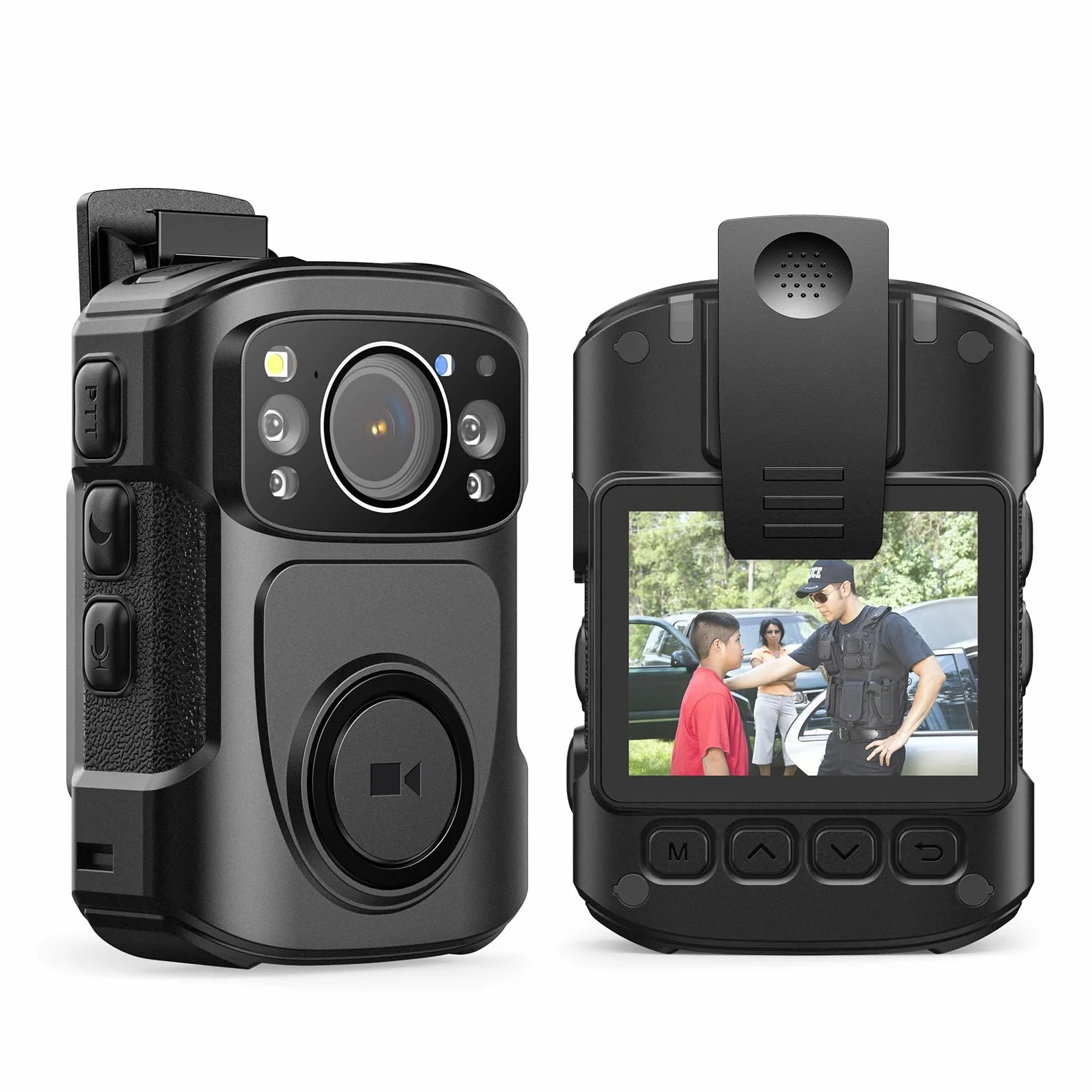 BOBLOV B4K5 128GB 4K Bodycam Polizia professionale, 3400mAh IP68 impermeabile GPS Police Body Cam per 11 ore di registrazione video, fornisce dock di ricarica, Fotocamere montate sul corpo
