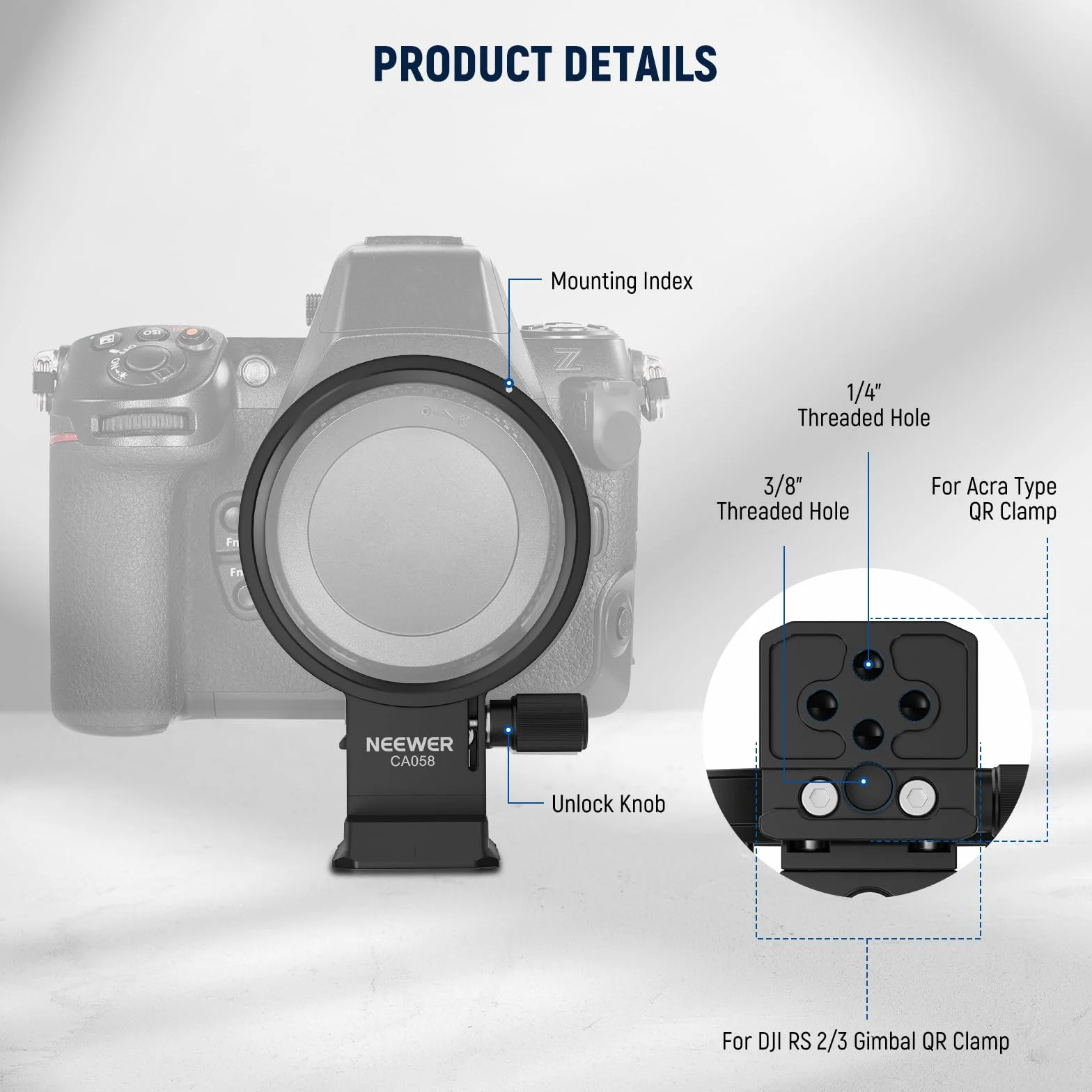 Neewer Piastra di montaggio girevole per Nikon Z8 Z7 II Z6II Z5 FTZII, adattatore veloce da orizzontale a verticale per treppiede per fotocamera compatibile con DJI RS 3/2 e sistema di sgancio